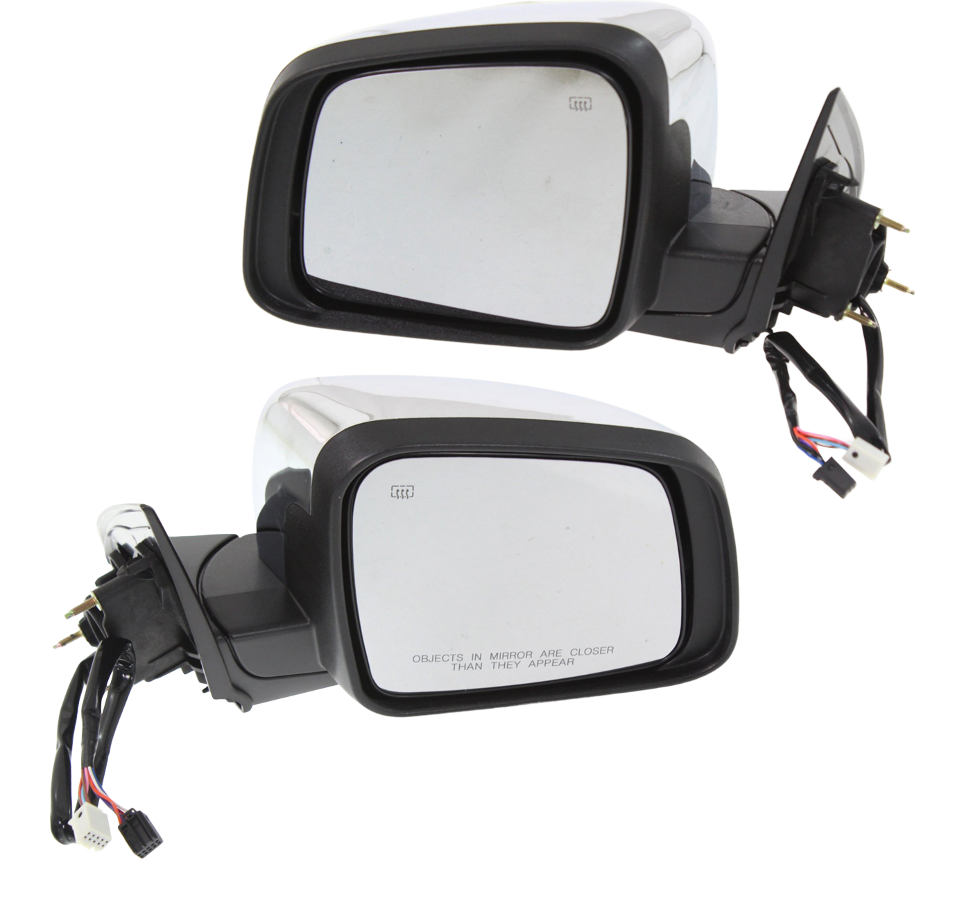 AM DURANGO 11-22 MIRROR RH AND LH Power Manual Folding Heated Chrome w Memory and Signal Light No Auto dimming and BSD SKU SET DG06CR S Partslink CH1320377 CH1321377 OEM 68237572AF 68237573AD 68237573