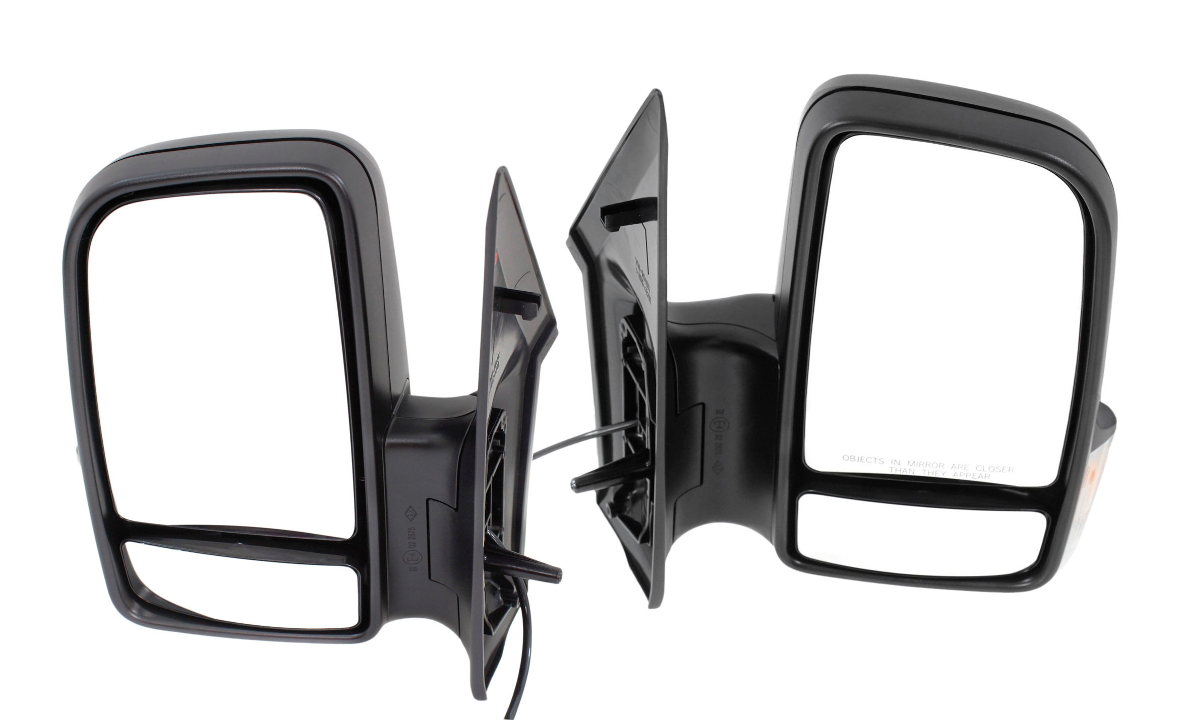 AM SPRINTER 07-17 MIRROR RH AND LH Non Towing Manual Adjust Manual Folding Non Heated Textured w Signal Light SKU SET DG113R S Partslink CH1320381 CH1321381 OEM 68009988AA 68009989AA