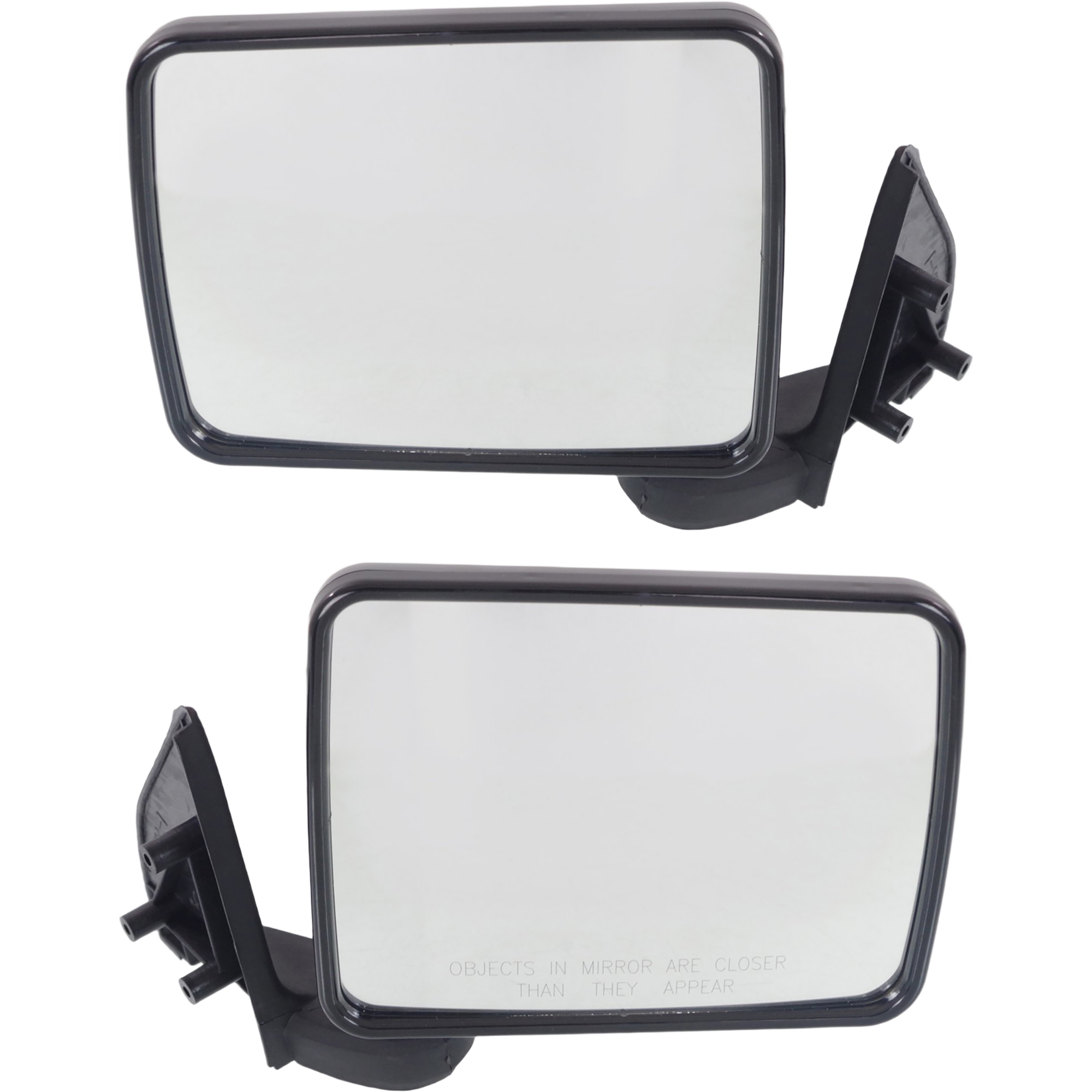 AM RAM 50 P U 87-93 MIRROR RH AND LH Manual Adjust Manual Folding Non Heated Paintable SKU SET DG11R Partslink CH1320140 CH1321140 OEM 4443258 MB476282-4443259 MB476