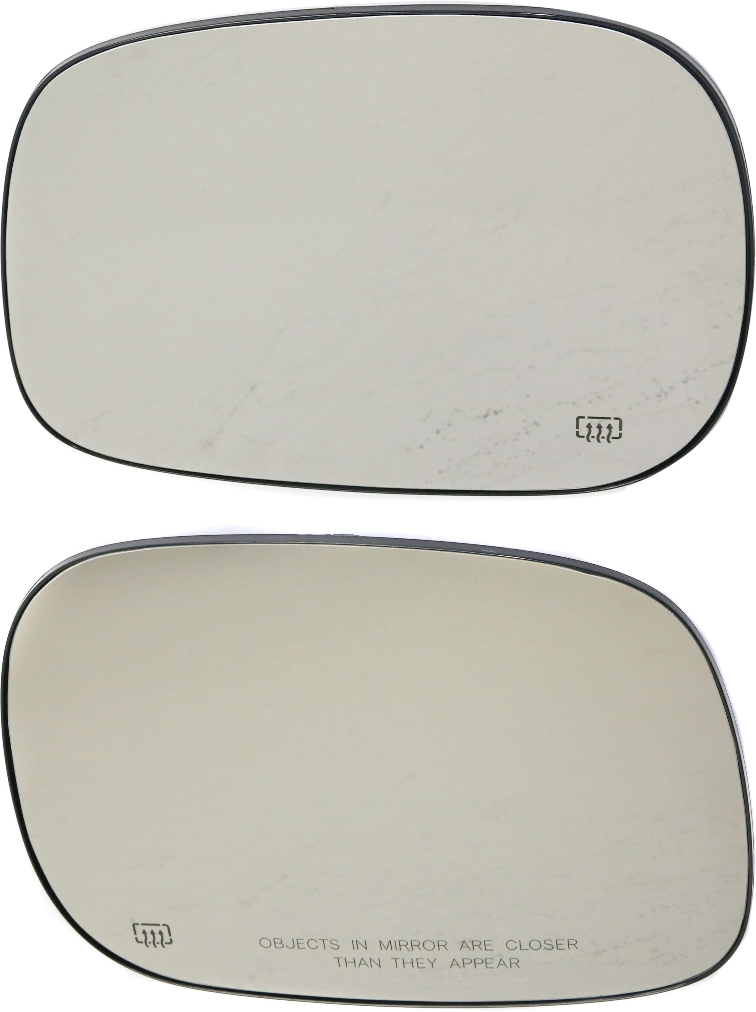 AM DODGE FULL SIZE P U 1500-05-08-2500-3500-05-09 MIRROR GLASS RH AND LH Heated Non Towing All Cab Types w o Towing Pkg w Backing Plate SKU SET DG125GR Partslink CH1324115 CH1325115 OEM 68003025AA 68003024AA