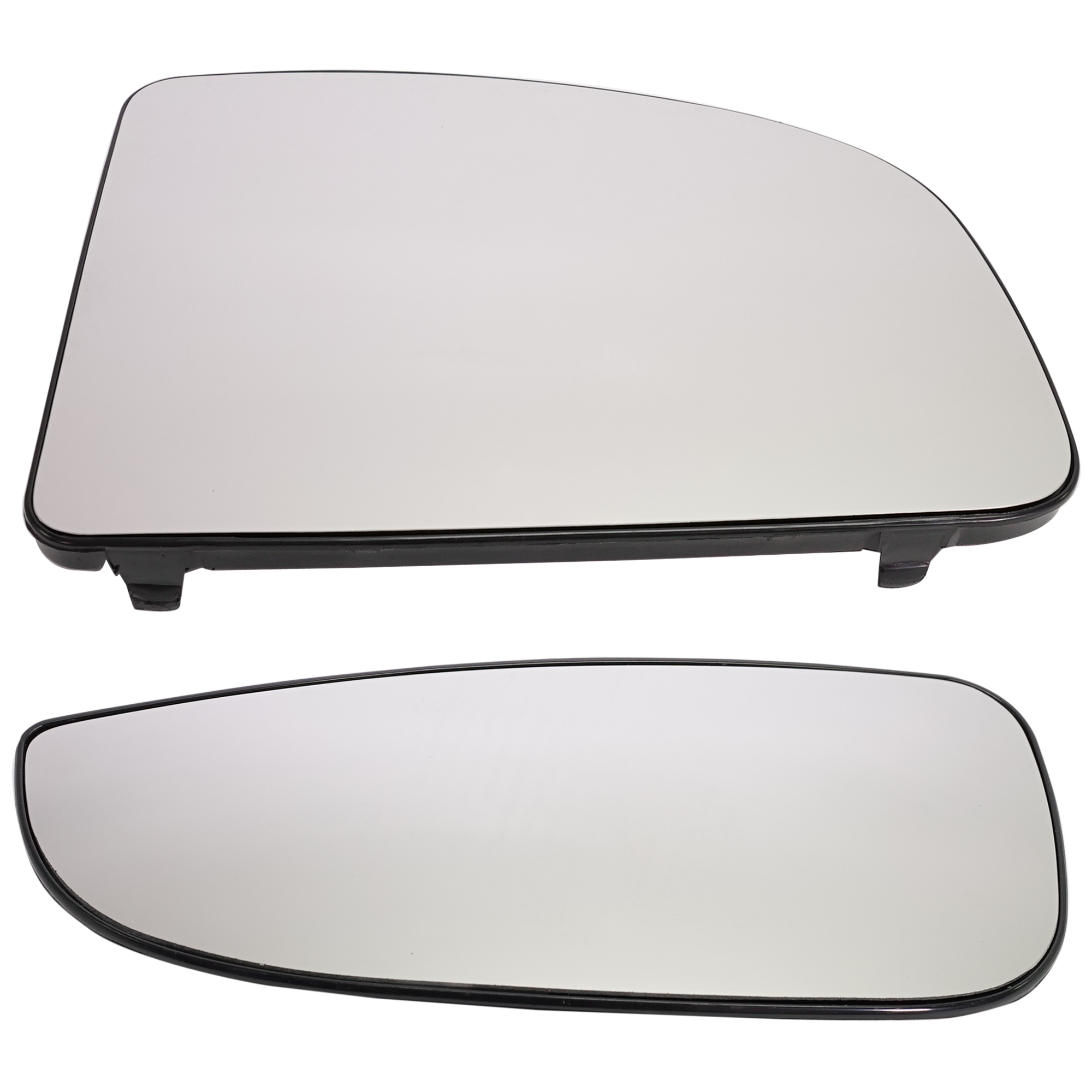 AM PROMASTER VAN 14-23 MIRROR GLASS LH Upper and Lower Manual Non Heated Non Towing w Backing Plate SKU SET DG137GL 2 Partslink CH1324192 CH1324193 OEM 68095308AA 68465086AA