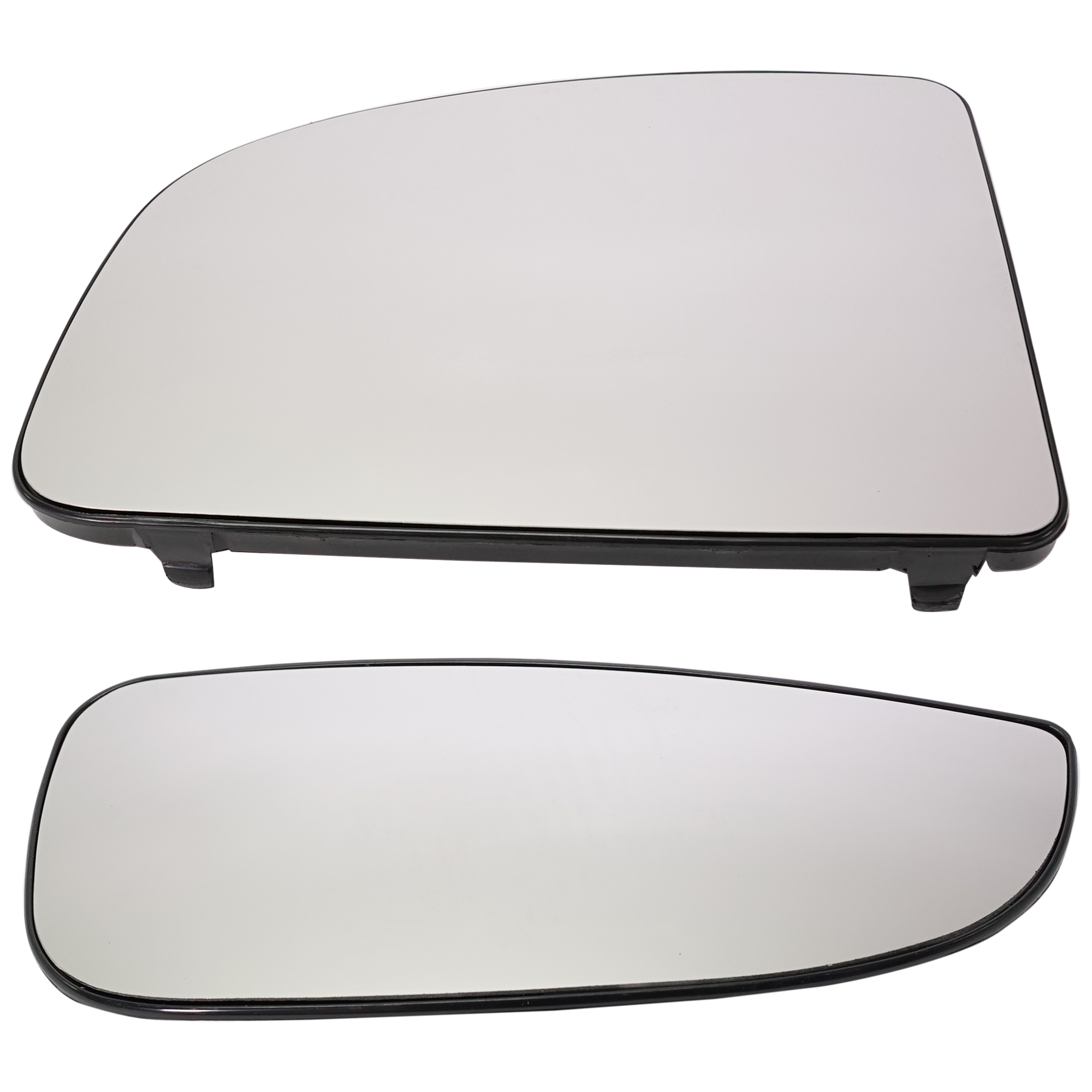AM PROMASTER VAN 14-23 MIRROR GLASS RH Upper and Lower Manual Non Heated Non Towing w Backing Plate SKU SET DG137GR 2 Partslink CH1325192 CH1325193 OEM 68095309AA 68465078AA
