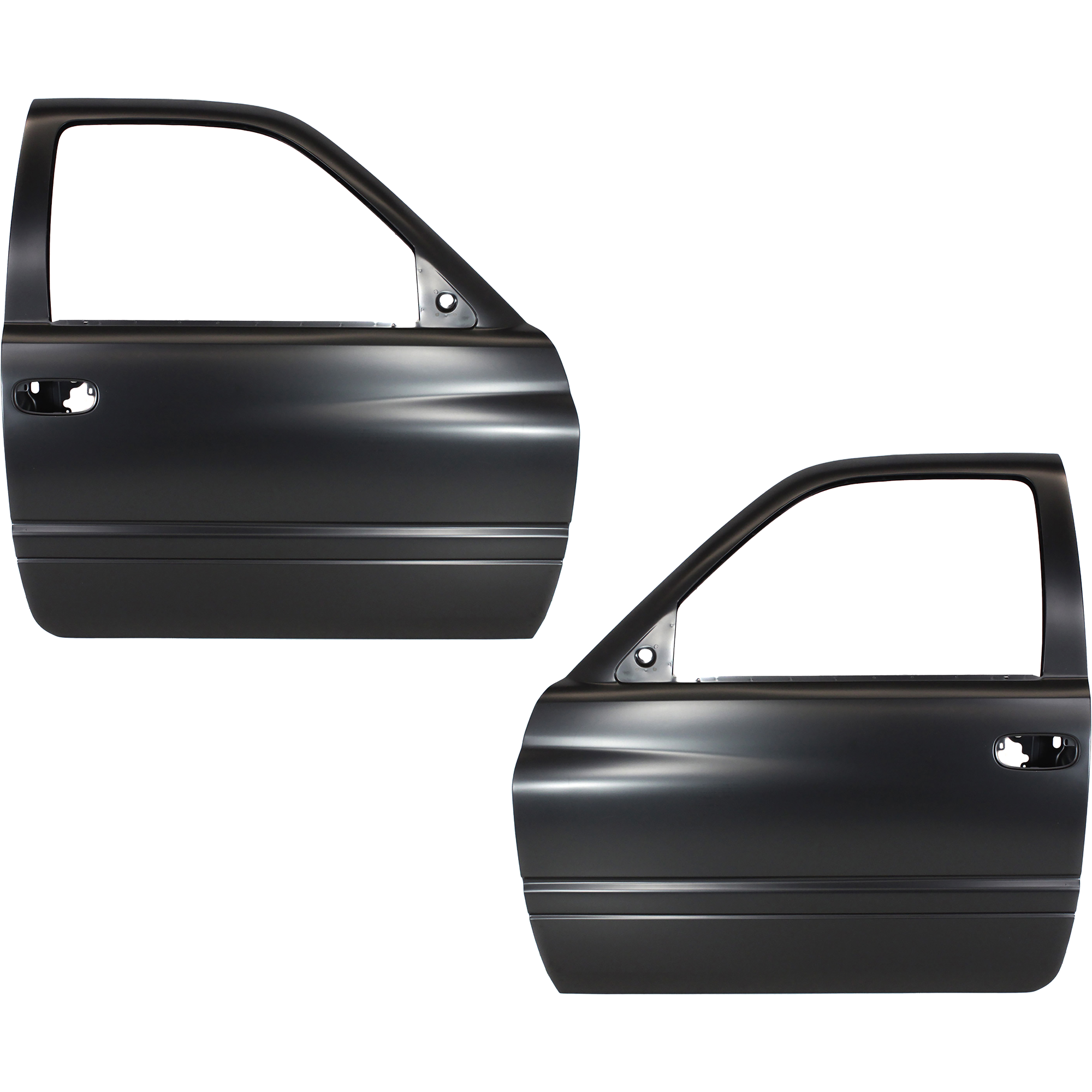 AM DODGE FULL SIZE P U 94-02 FRONT DOOR SHELL RH and LH 2 Dr. Standard Cab Old Body Style SKU SET DG14130 Partslink CH1301110 CH1300110 OEM 55023572-55023572AH 55023573-5