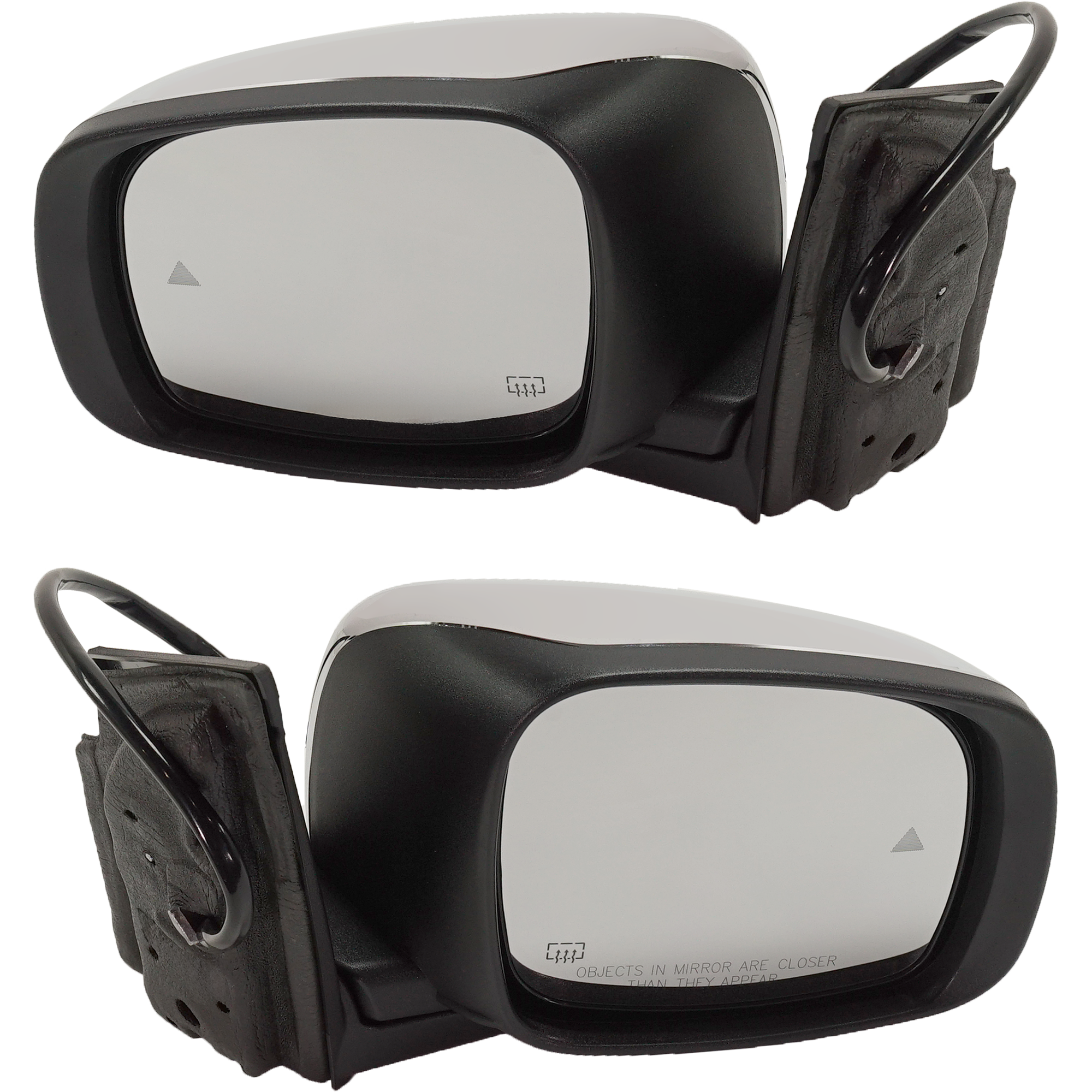 AM GRAND CARAVAN TOWN COUNTRY 09-16 MIRROR RH AND LH Power Manual Folding Heated Chrome w BSD and Signal Light No Memory and Side Object Sensor SKU SET DG143CR SA Partslink CH1320479 CH1321479 OEM 68029211AO PFM 68029456AO PFM