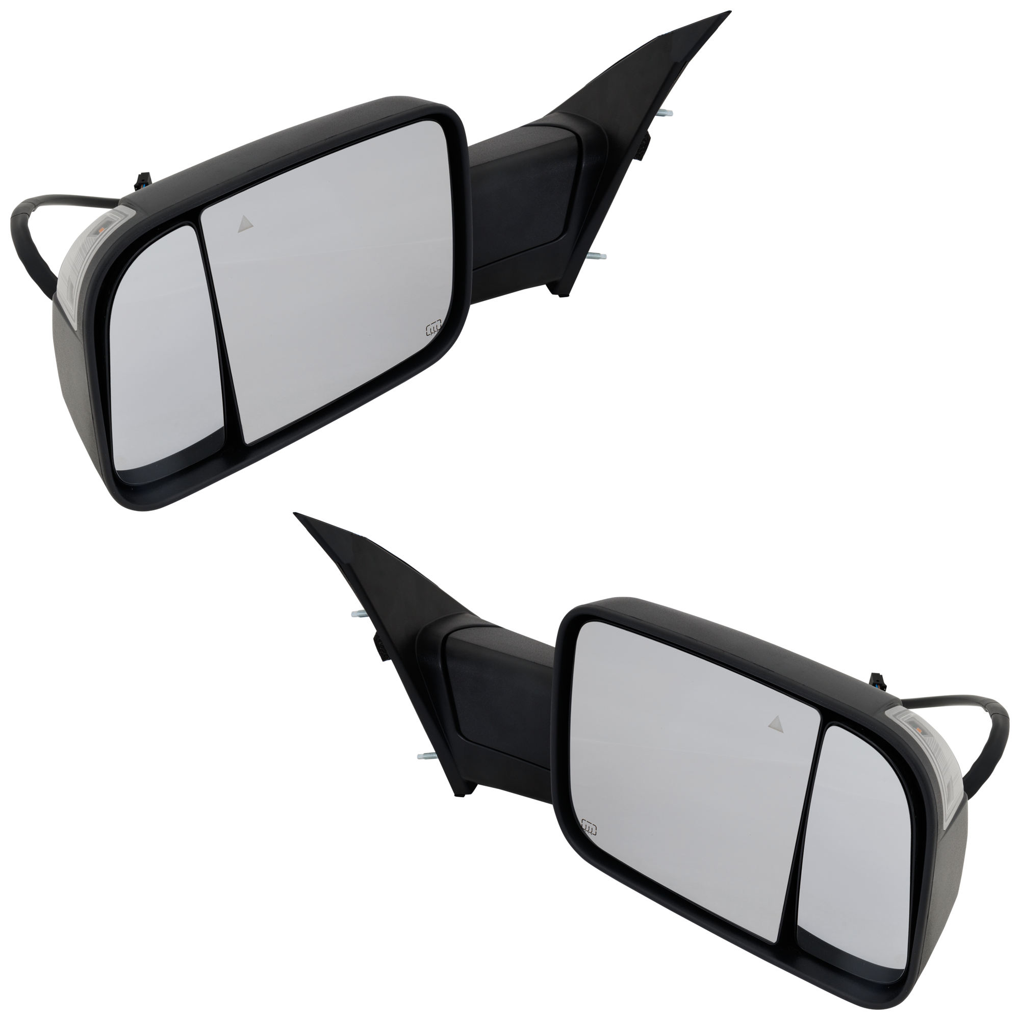 AM RAM 1500-19-21 TOWING MIRROR RH AND LH Power Manual Fold Heated Textured w Signal Light Puddle Light BSD No Memory Camera Hole and Auto Dimming SKU SET DG187ER S Partslink CH1320461 CH1321461 OEM 68470824AA PFM 68493431AA PFM
