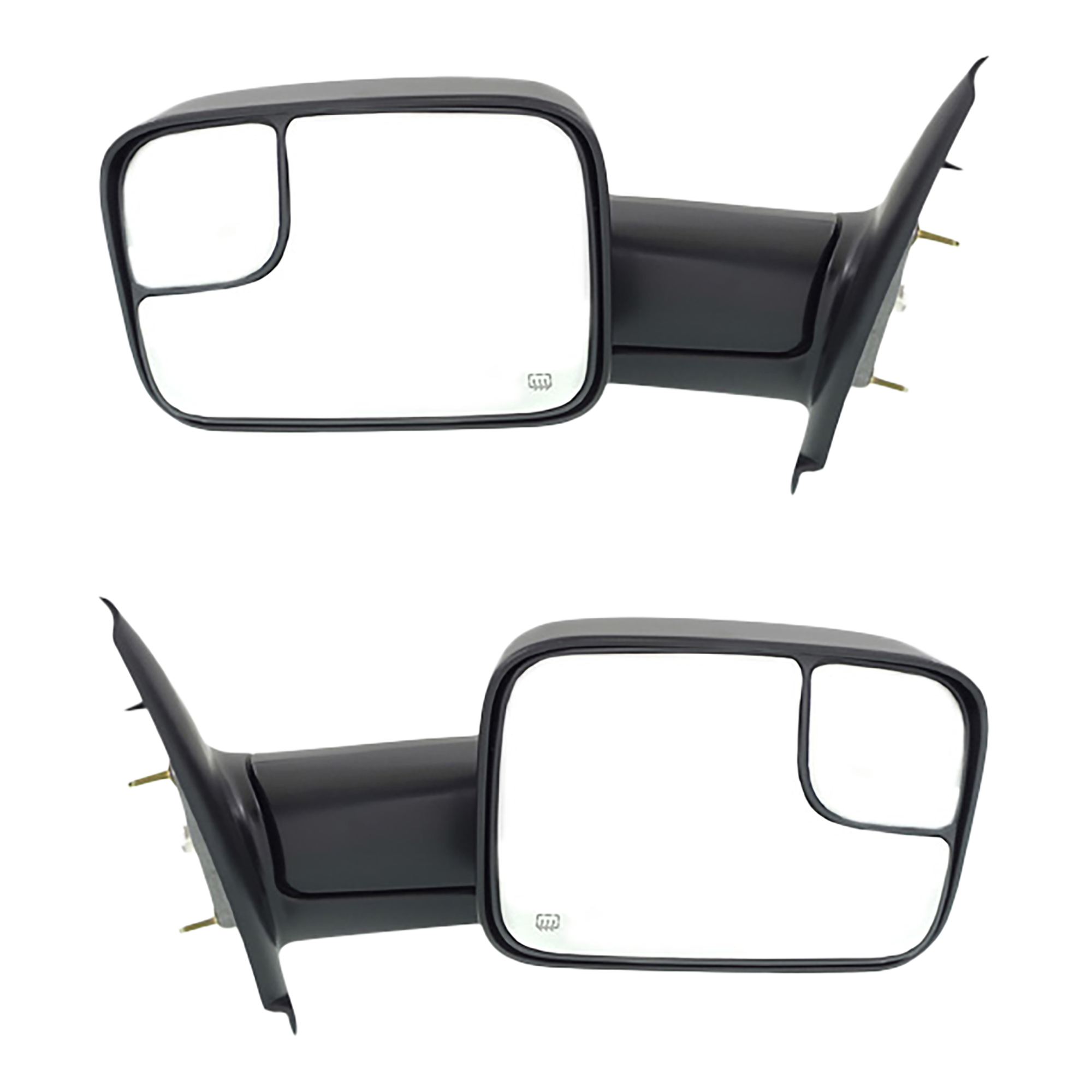 AM RAM 1500-02-08 RAM 2500-3500-03-09 TOWING MIRROR RH AND LH Power Manual Folding Heated Textured SKU SET DG44ER Partslink CH1320228 CH1321228 OEM 55077444AO 55077445AO