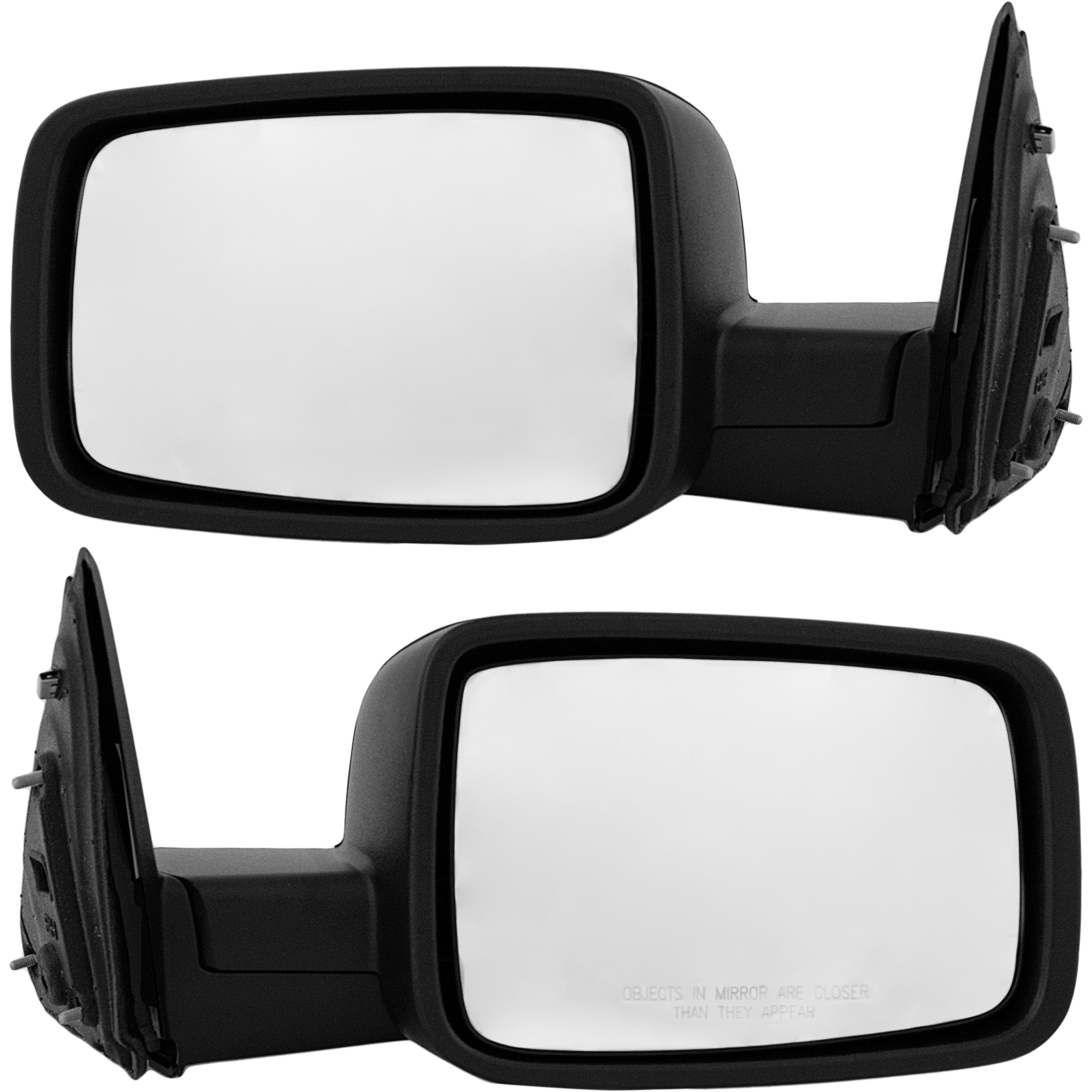 AM RAM 1500-2500 P U 09-12 MIRROR RH AND LH Non Towing Manual Adjust Manual Folding Non Heated Textured No Memory Puddle Light and Signal Light SKU SET DG61R Partslink CH1320308 CH1321308 OEM 55372068AI 55372068AF 55372069
