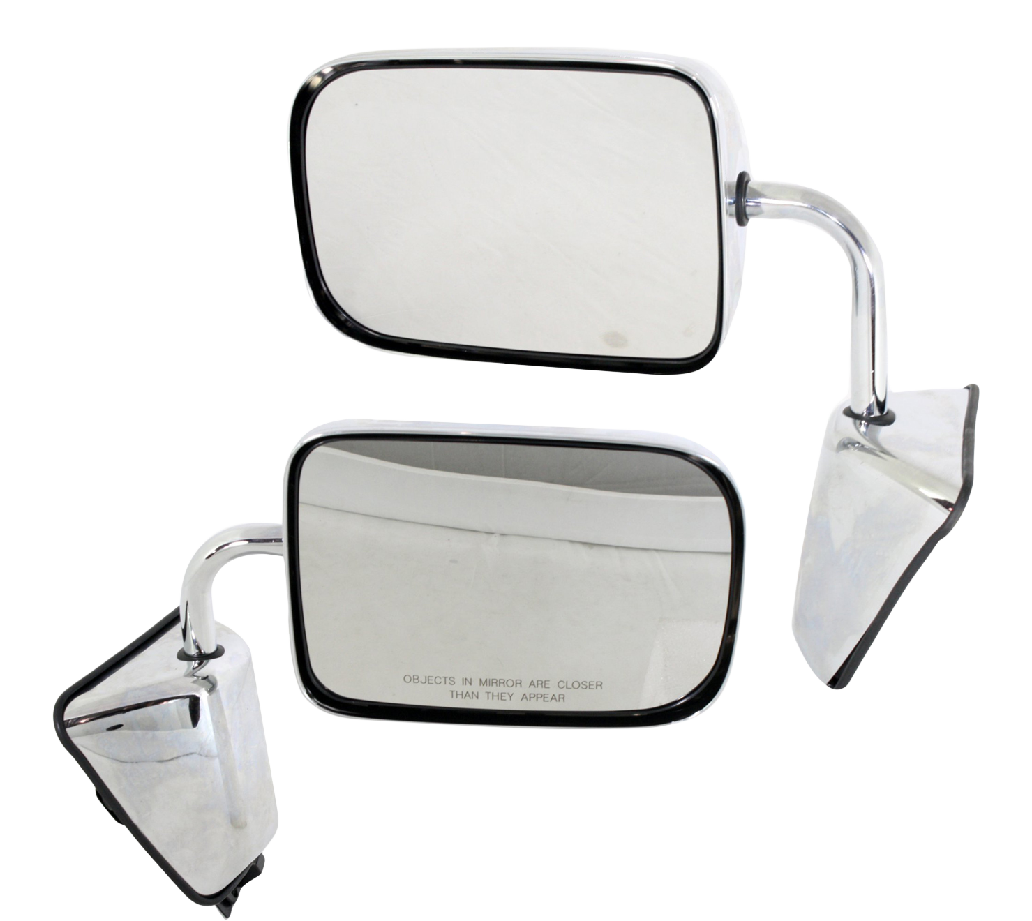 AM DODGE FULL SIZE P U 88-93 MIRROR RH AND LH Non Towing Manual Adjust Manual Folding Non Heated Chrome 6 x 9 in. SKU SET DG68R Partslink CH1320272 CH1321272 OEM 55074998-55074999