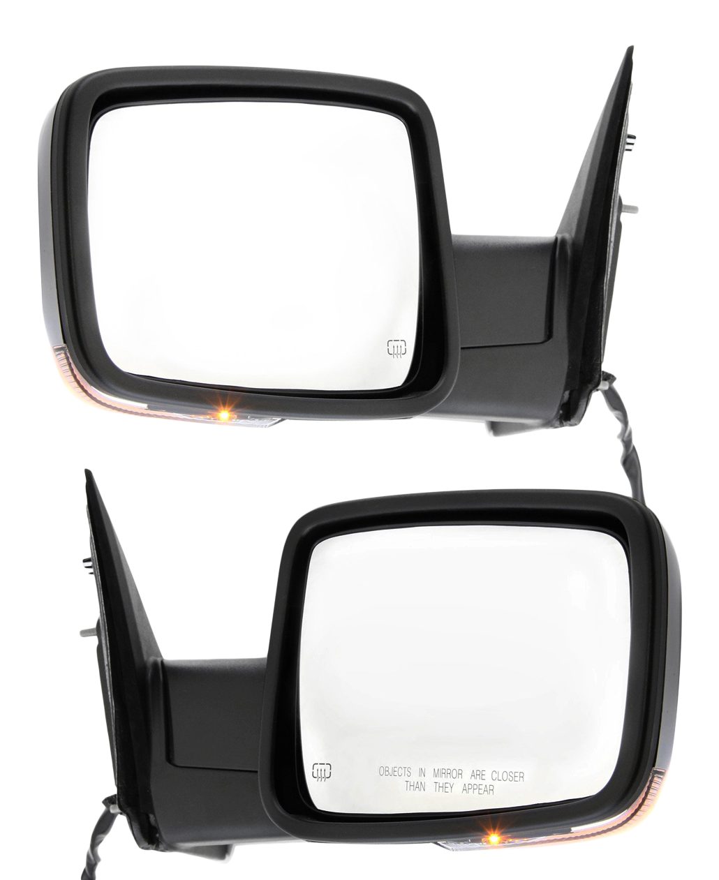 AM RAM 1500-2500 P U 13-13 MIRROR RH AND LH Non Towing Power Manual Folding Heated Chrome w Memory Puddle Light and Signal Light w o Auto Dimming SKU SET DG89CR S Partslink CH1321356 CH1320356 OEM 68096198AH PFM 68096198AF 6823
