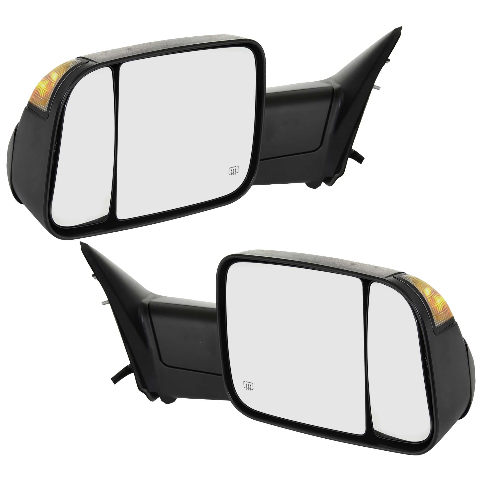 AM RAM FULL SIZE P U 12-18 MIRROR RH AND LH Towing Power Manual Folding Heated Textured w Puddle and Signal Lights No Memory Includes 19-22-1500 Classic SKU SET DG96ER S Partslink CH1320350 CH1321350 OEM 68412786AB 68285864AB 68412787