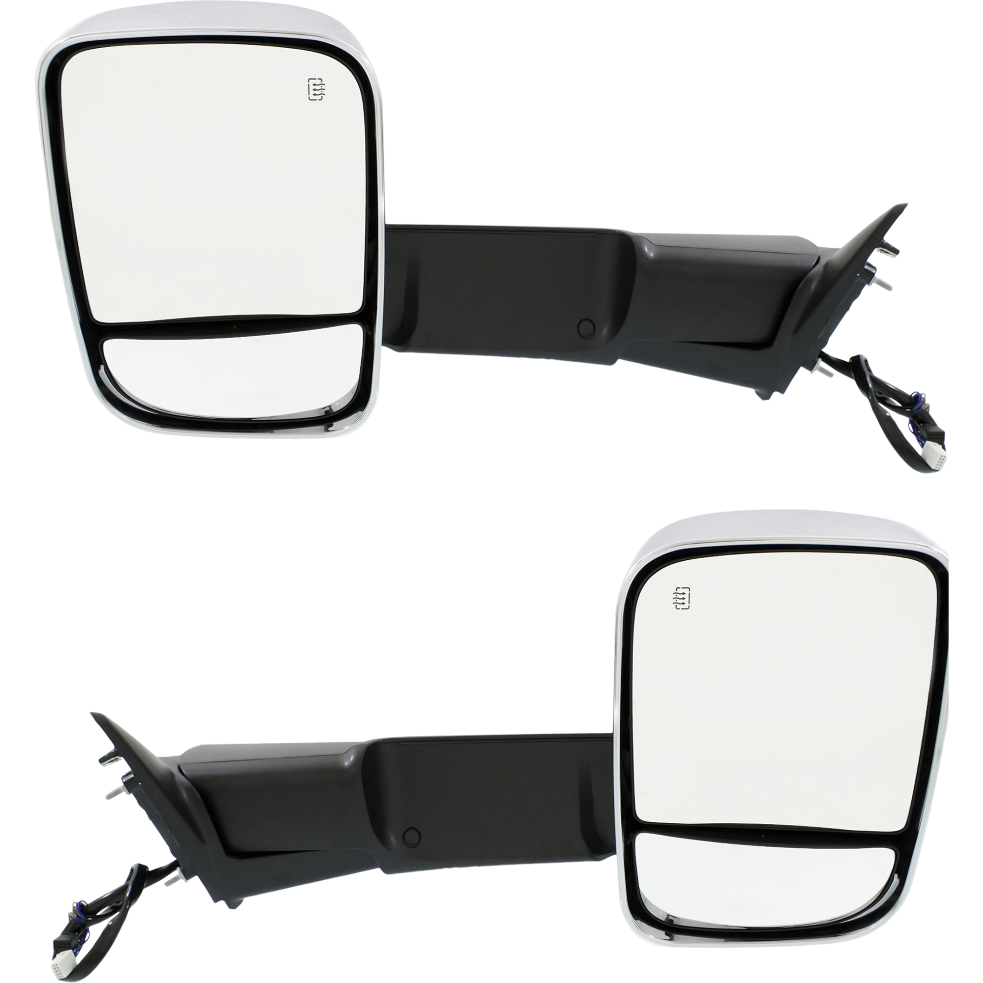 AM RAM 1500-2500 P U 13-18 RAM 3500-12-18 MIRROR RH AND LH Towing Power Manual Folding Heated Chrome w Memory Puddle Light and Signal Light Includes 19-21-1500 Classic SKU SET DG98CR S Partslink CH1320351 CH1321351 OEM 68412812AB 68285866AB 68412813