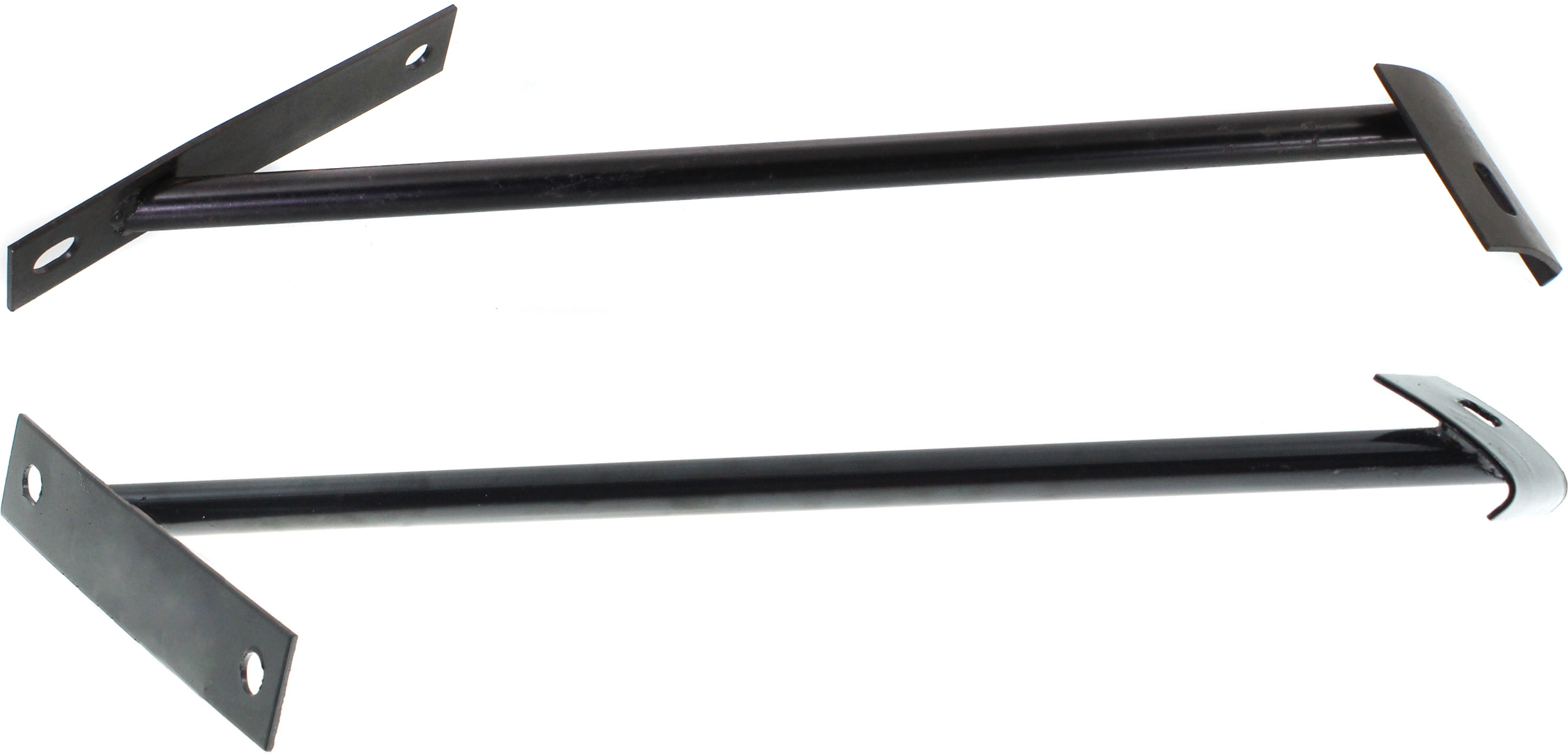 AM MUSTANG 67-68 FRONT BUMPER BRACKET RH AND LH Outer To Inner Arm SKU SET F00013109 Partslink FO1067104 FO1066104 OEM C7ZZ17754A C7ZZ17755A