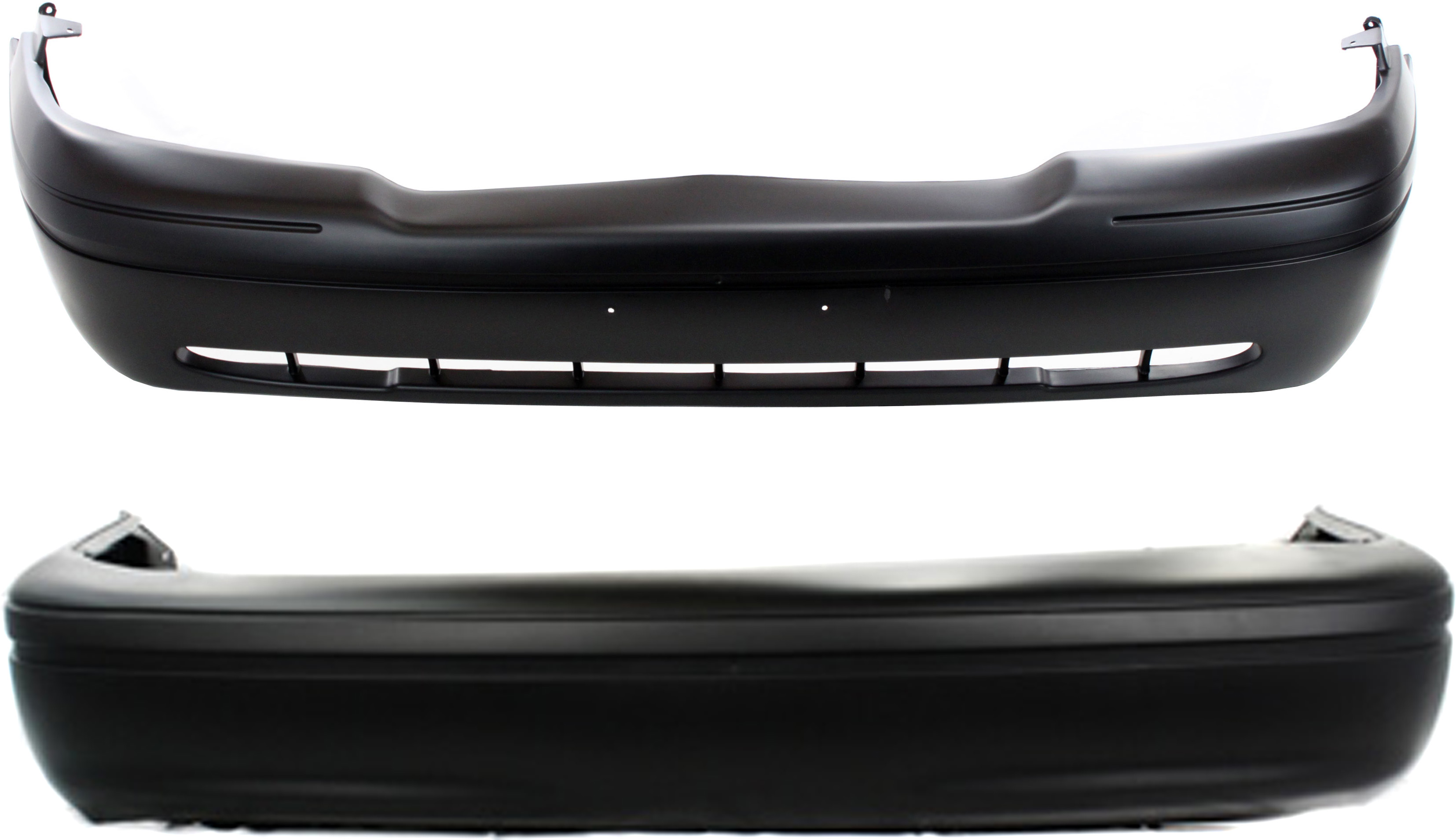 AM CROWN VICTORIA 98-05 FRONT AND REAR BUMPER COVER Primed SKU SET F010327P 2 Partslink FO1000422 FO1100279 OEM F8AZ17D957AA YW7Z17K835CA