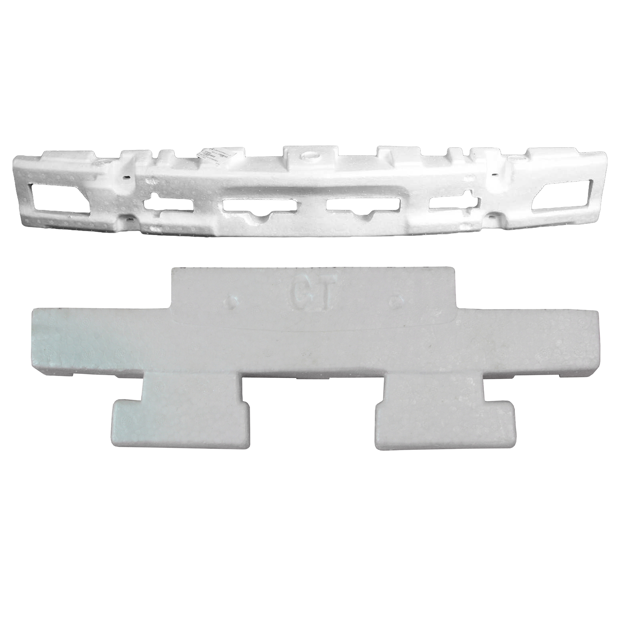 AM MUSTANG 05-09 FRONT BUMPER ABSORBER Set of 2 Upper and Lower Impact Exc. Shelby Models SKU SET F011713-2 Partslink FO1070162 FO1070168 OEM 4R3Z17C882AA 5R3Z17C947BA