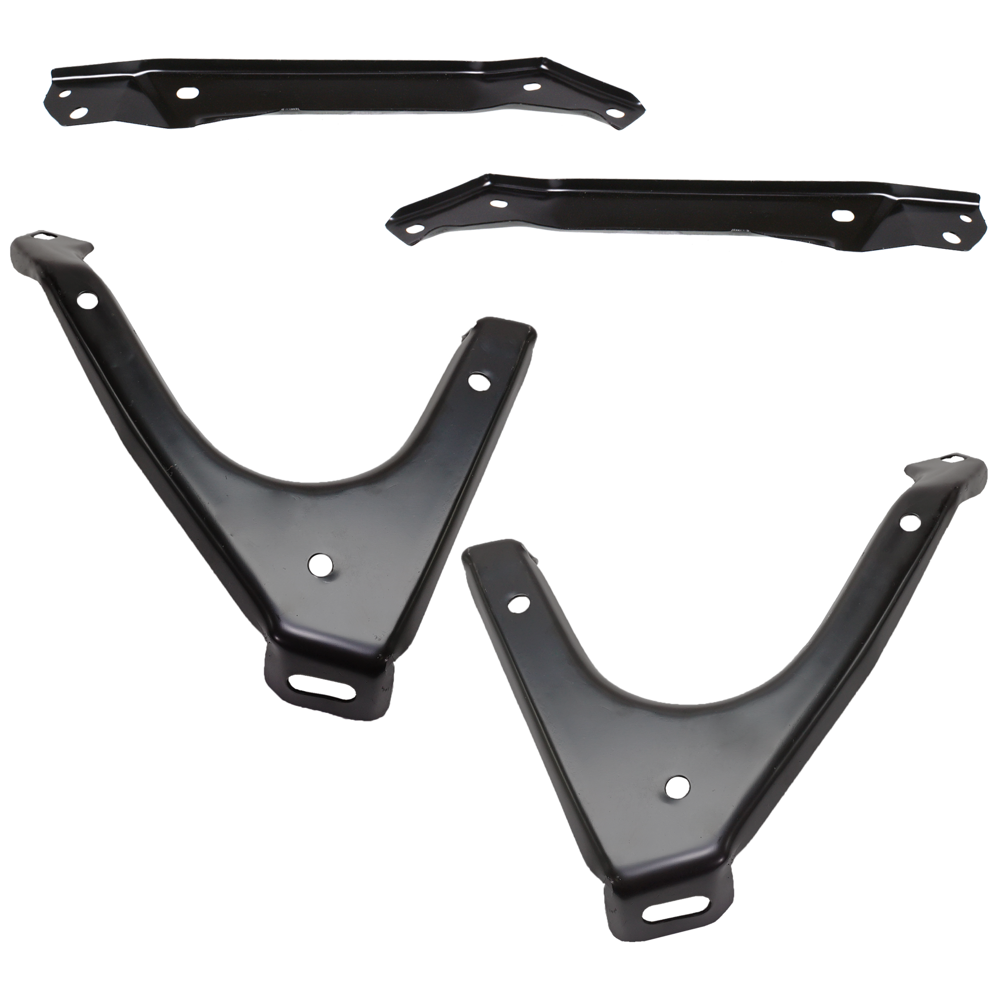AM F SERIES SUPER DUTY 01-04 EXCURSION 02-04 FRONT BUMPER BRACKET RH AND LH Set of 4 From 9-11-01-01 w Platinum Edition SKU SET F013129-4 Partslink FO1066128 FO1066149 FO1067128 FO1067149 OEM 1C3Z17B749BB 1C3Z17B750BB F81Z