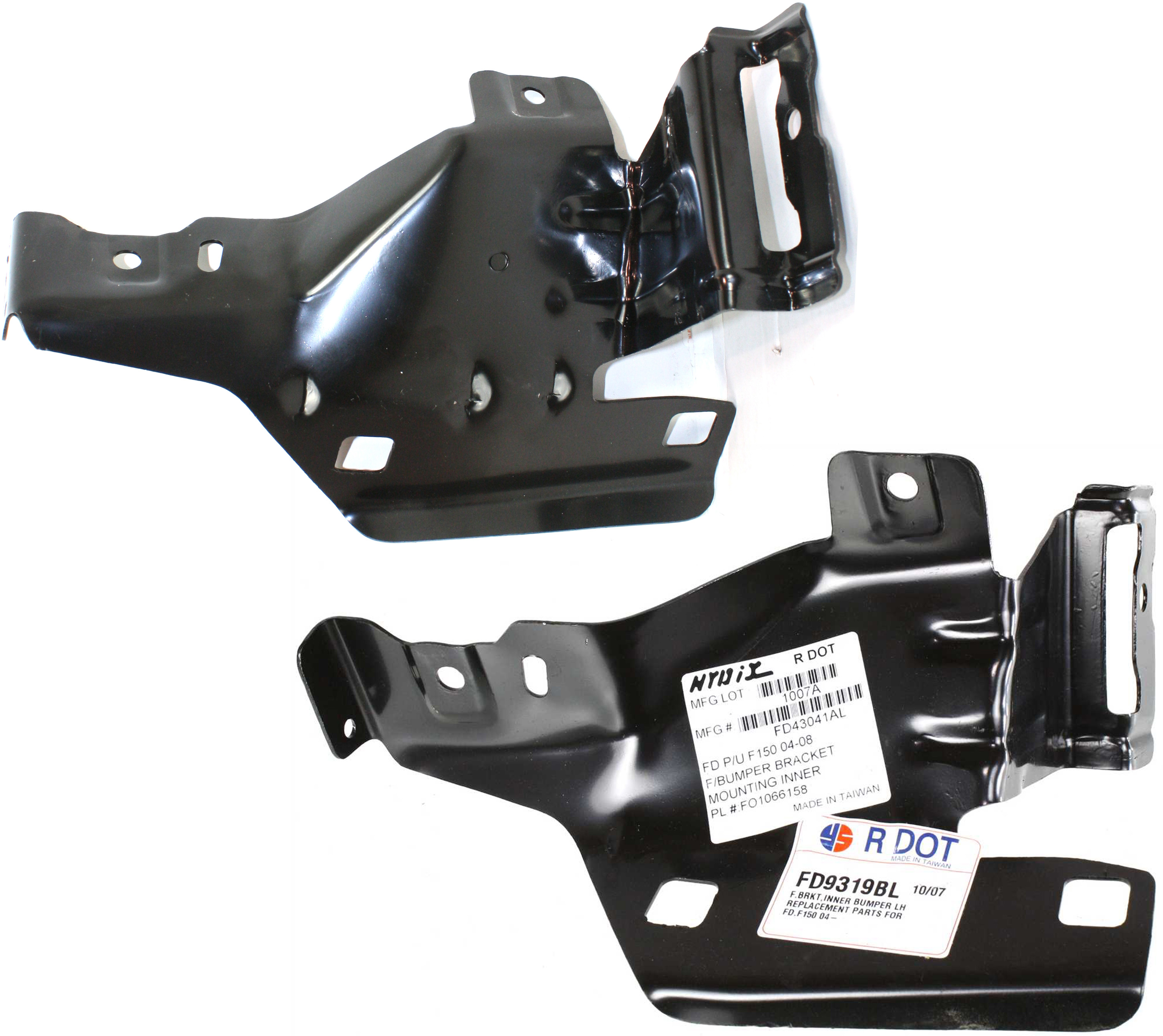 AM F 150-04-08 FRONT BUMPER BRACKET RH AND LH Inner Bracket SKU SET F013149 Partslink FO1066158 FO1067158 OEM 4L3Z17B982AB 4L3Z17B983AB