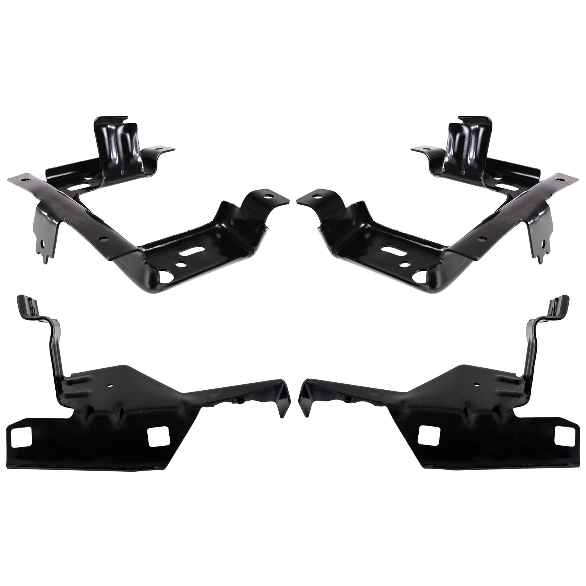 AM F 150 MARK LT 06-08 FRONT BUMPER BRACKET RH AND LH Mounting Plate Steel Set of 4 SKU SET F013173 A Partslink FO1066158 FO1066172 FO1067158 FO1067172 OEM 4L3Z17B982AB 4L3Z17B983AB 6L3Z