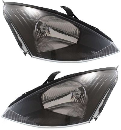 AM FOCUS 03-04 HEAD LAMP RH AND LH Assembly Halogen Gray Interior w o SVT Model SKU SET F100101 Partslink FO2502199 FO2503199 OEM 3S4Z13008AC 3S4Z13008AD