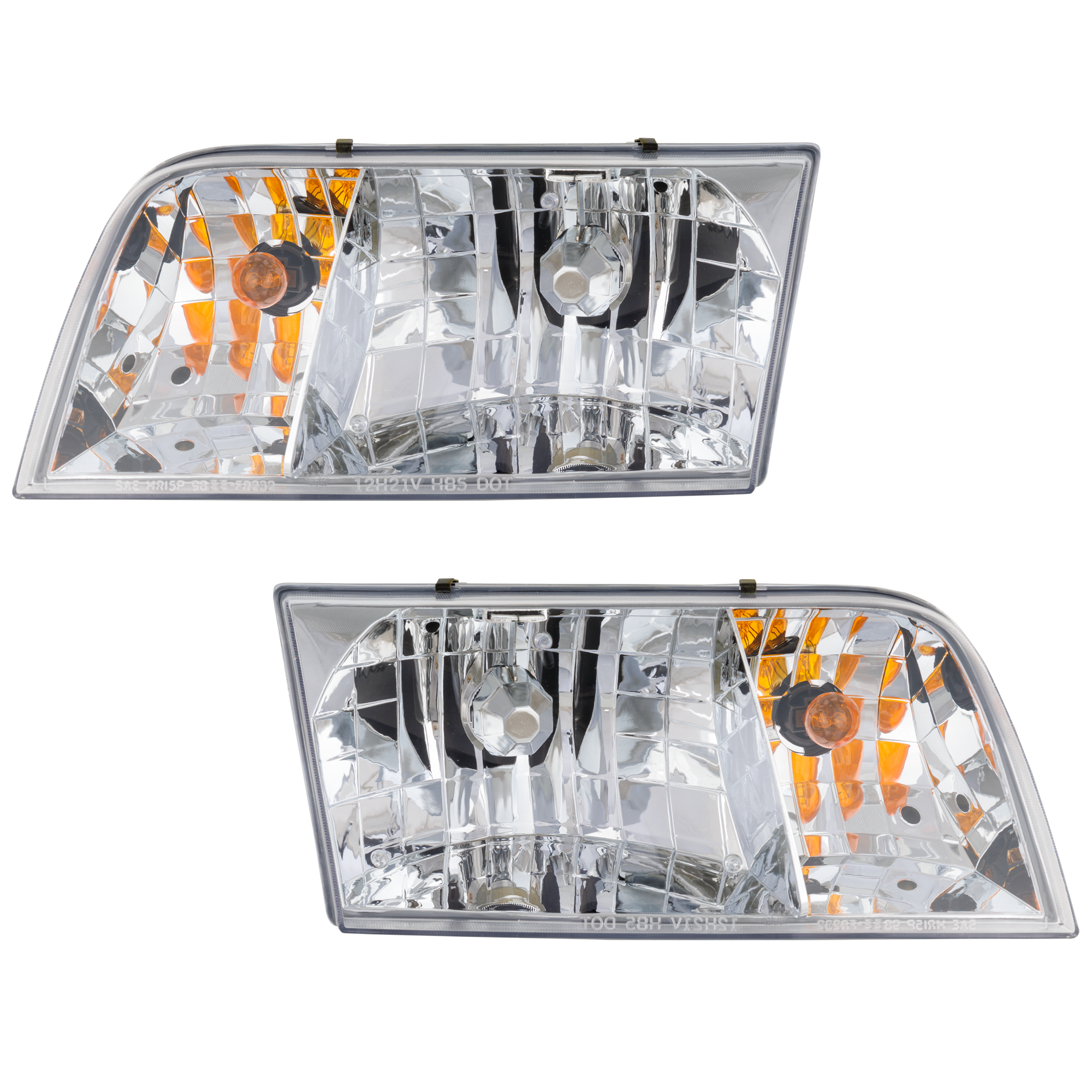 AM CROWN VICTORIA 98-11 HEAD LAMP RH AND LH with Bulbs Halogen SKU SET F100107 OEM 4W7Z13008A PFM 4W7Z13008B PFM