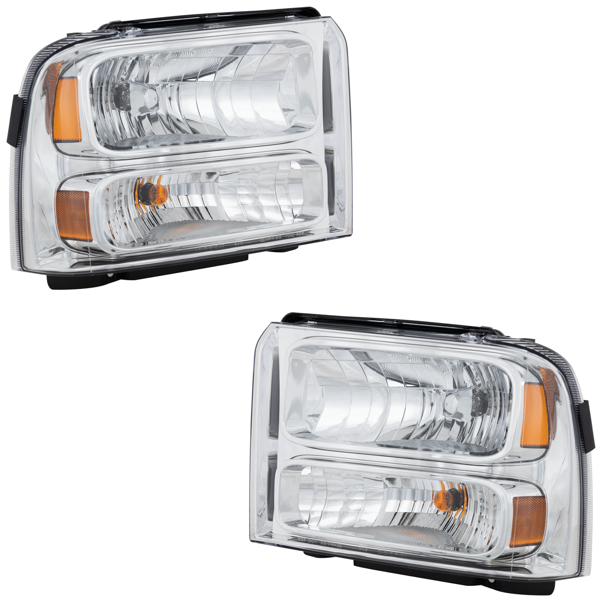AM F SERIES SUPER DUTY 05-07 HEAD LAMP RH AND LH Assembly Halogen Exc. Harley Davidson Model SKU SET F100133 Partslink FO2503217 FO2502217 OEM 6C3Z13008AB 6C3Z13008BB