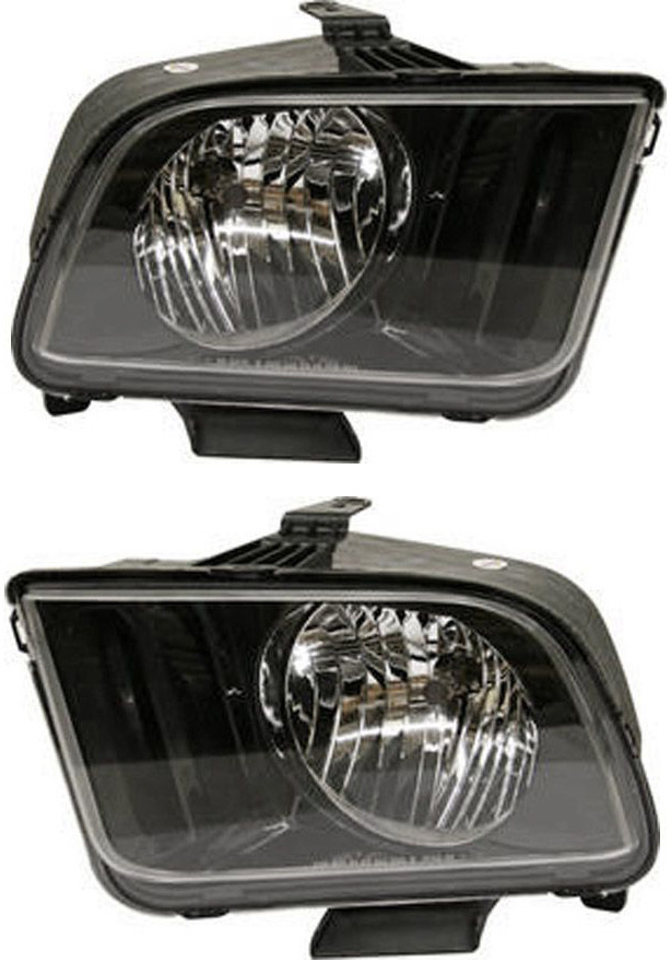 AM MUSTANG 07-09 HEAD LAMP RH AND LH Assembly Halogen CAPA SKU SET F100137Q Partslink FO2502231C FO2503231C OEM 7R3Z13008C 7R3Z13008D
