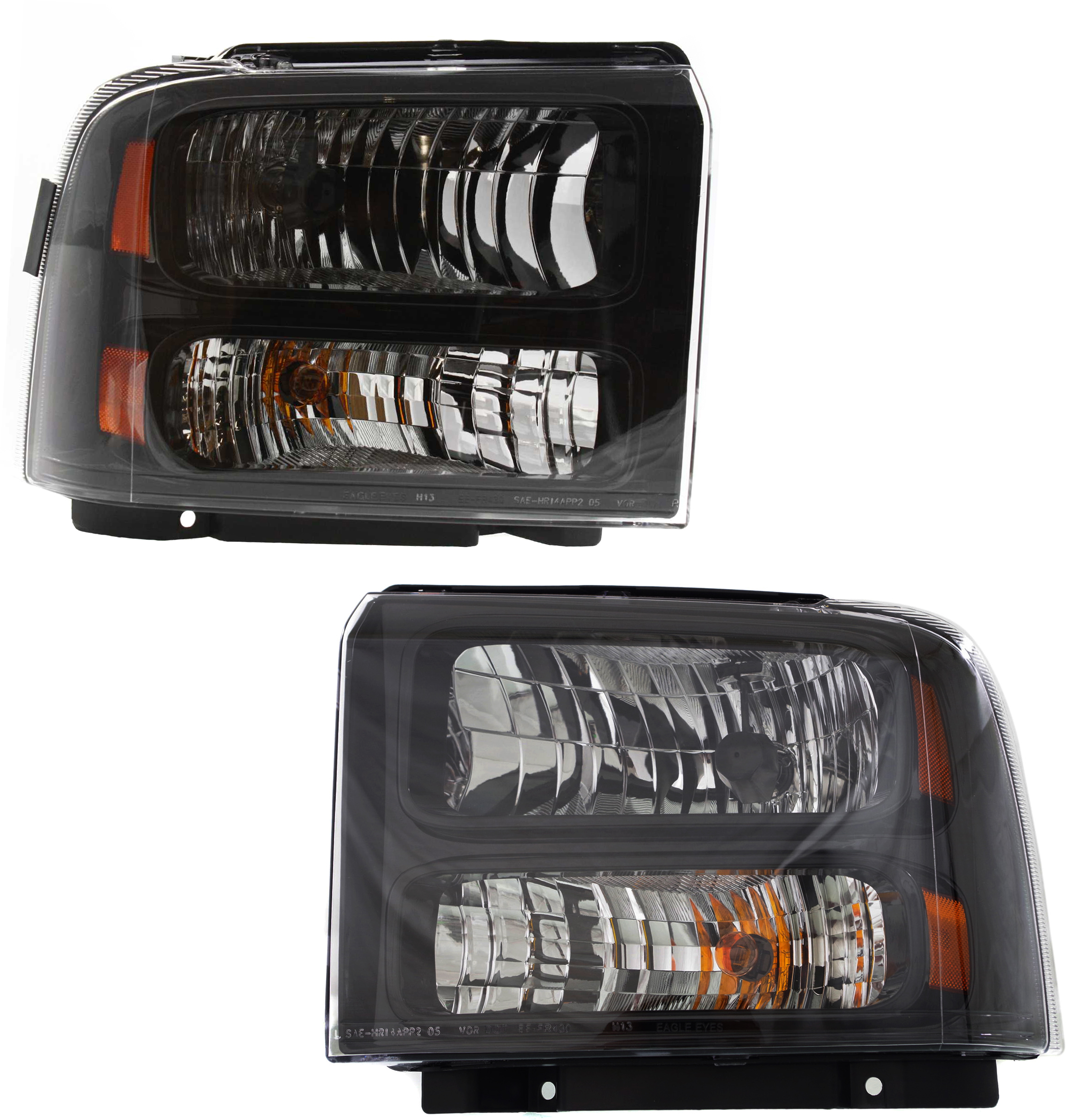 AM F SERIES SUPER DUTY 05-07 HEAD LAMP RH AND LH Assembly Halogen w Harley Davidson Edition Model SKU SET F100139 Partslink FO2502224 FO2503224 OEM 6C3Z13008DB 6C3Z13008CB