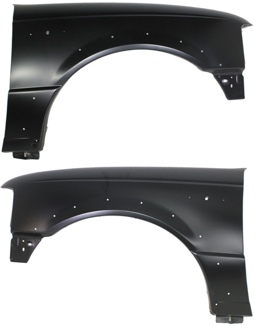 AM RANGER 04-05 FRONT FENDER RH AND LH Primed w Wheel Opening Molding Holes SKU SET F220129 Partslink FO1240238 FO1241238 OEM 5L5Z16005B 5L5Z16006B