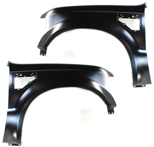 AM F 250 F 350 SUPER DUTY 08-10 FRONT FENDER RH AND LH Primed w o Wheel Opening Molding Holes SKU SET F220173 Partslink FO1241259 FO1240259 OEM 7C3Z16005A 7C3Z16006A