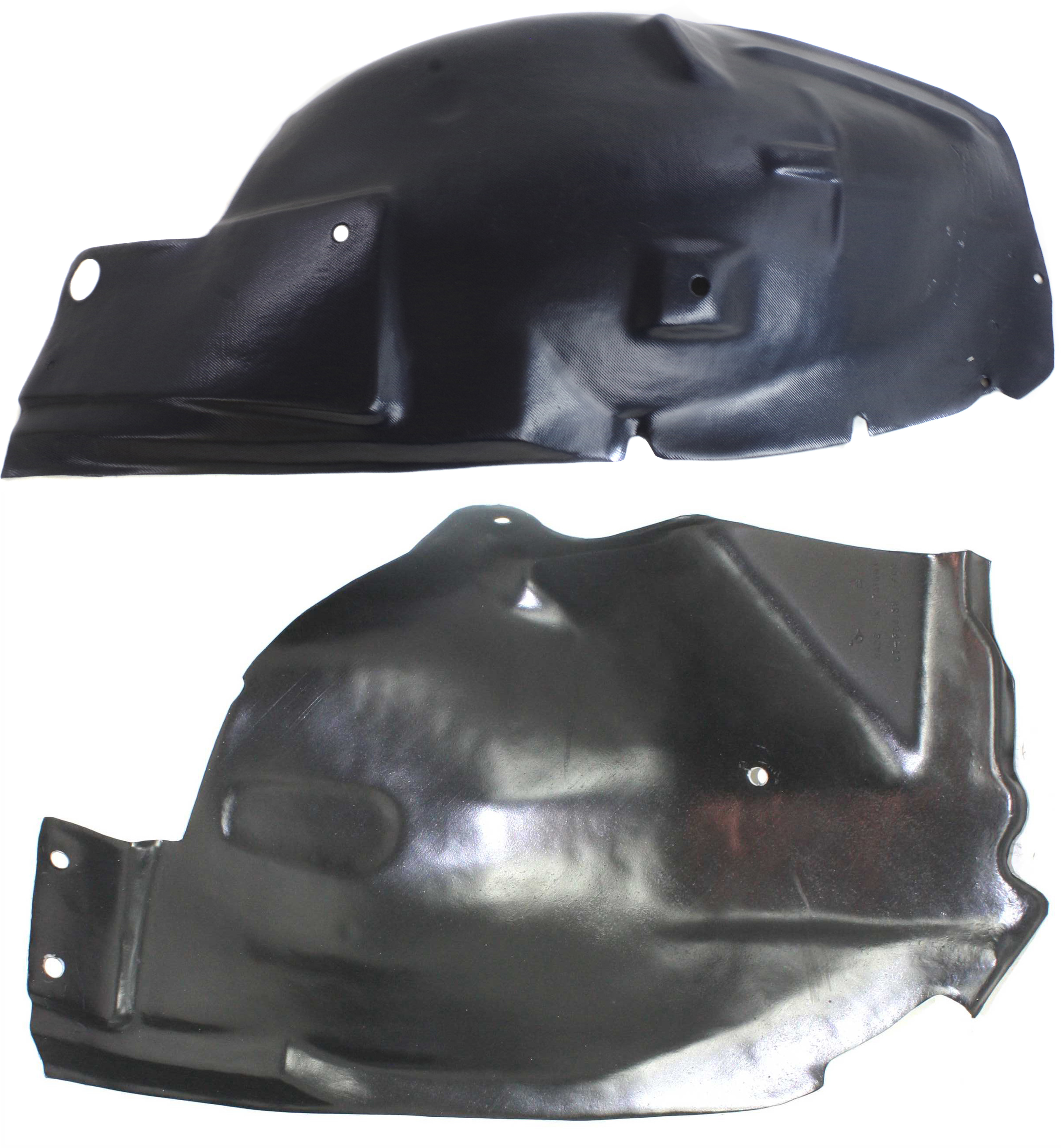 AM MUSTANG 05-09 FRONT FENDER LINER RH Set of 2 Front and Rear Section GT Model SKU SET F222171-2 Partslink FO1251130 FO1251128 OEM 5R3Z16102BA 5R3Z16102AB