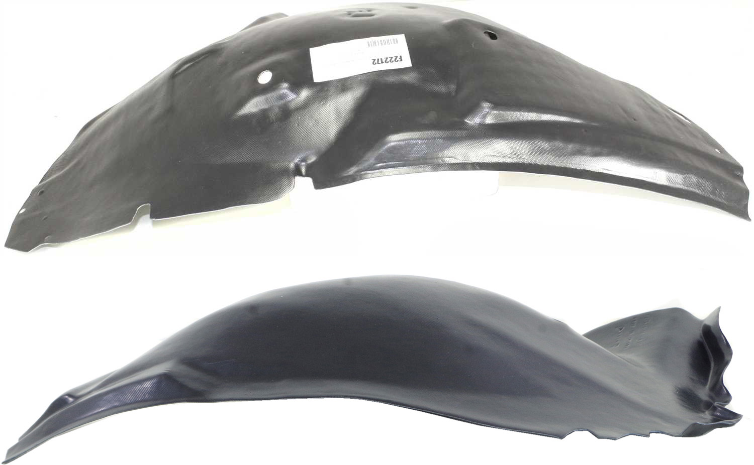 AM MUSTANG 05-09 FRONT FENDER LINER LH Set of 2 Front and Rear Section GT Model SKU SET F222172-2 Partslink FO1250129 FO1250127 OEM 5R3Z16103BA 5R3Z16103AB