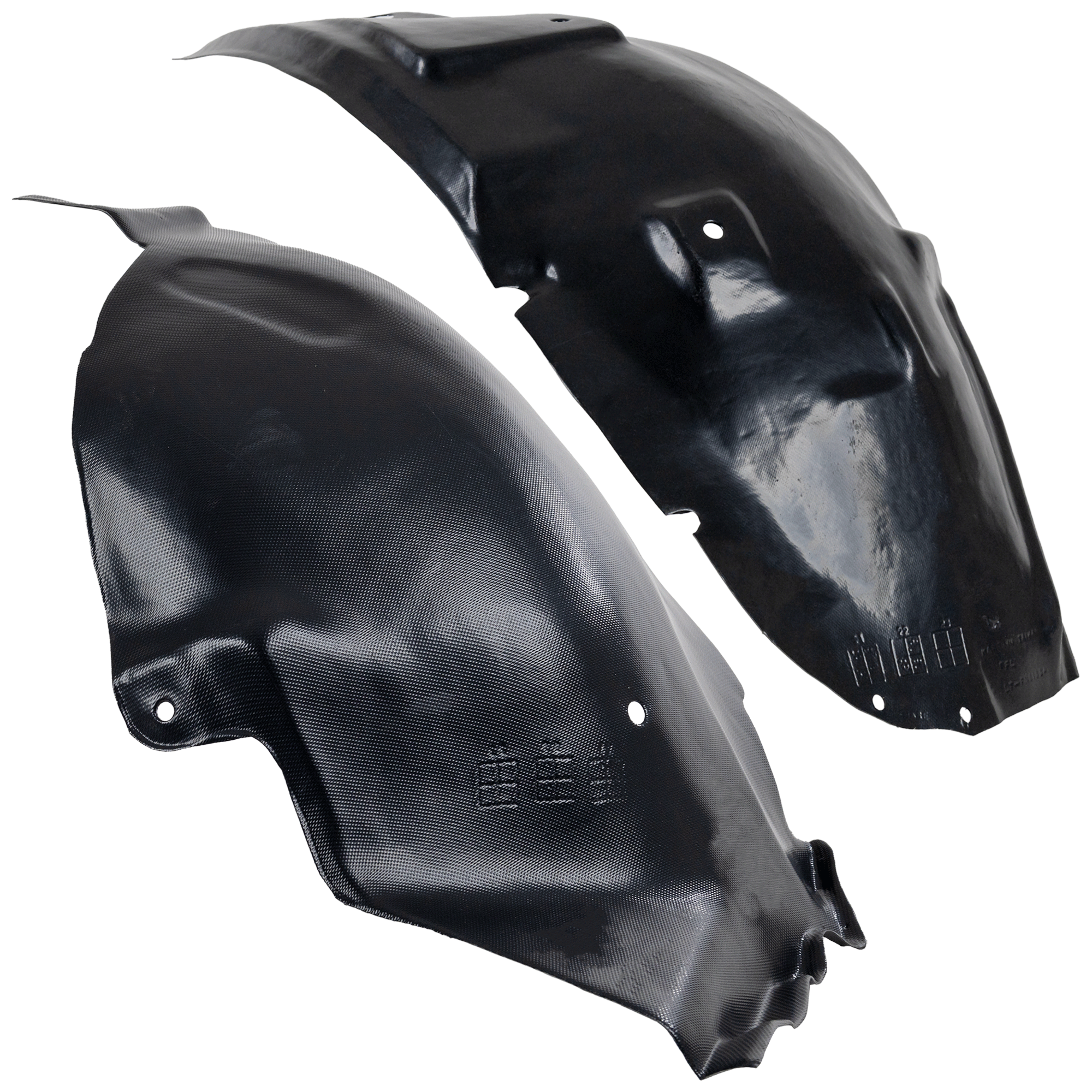 AM MUSTANG 05-09 FRONT FENDER LINER RH Front and Rear Section Set of 2 SKU SET F222173 A Partslink FO1251128 FO1251129 OEM 5R3Z16102AA 5R3Z16102AB
