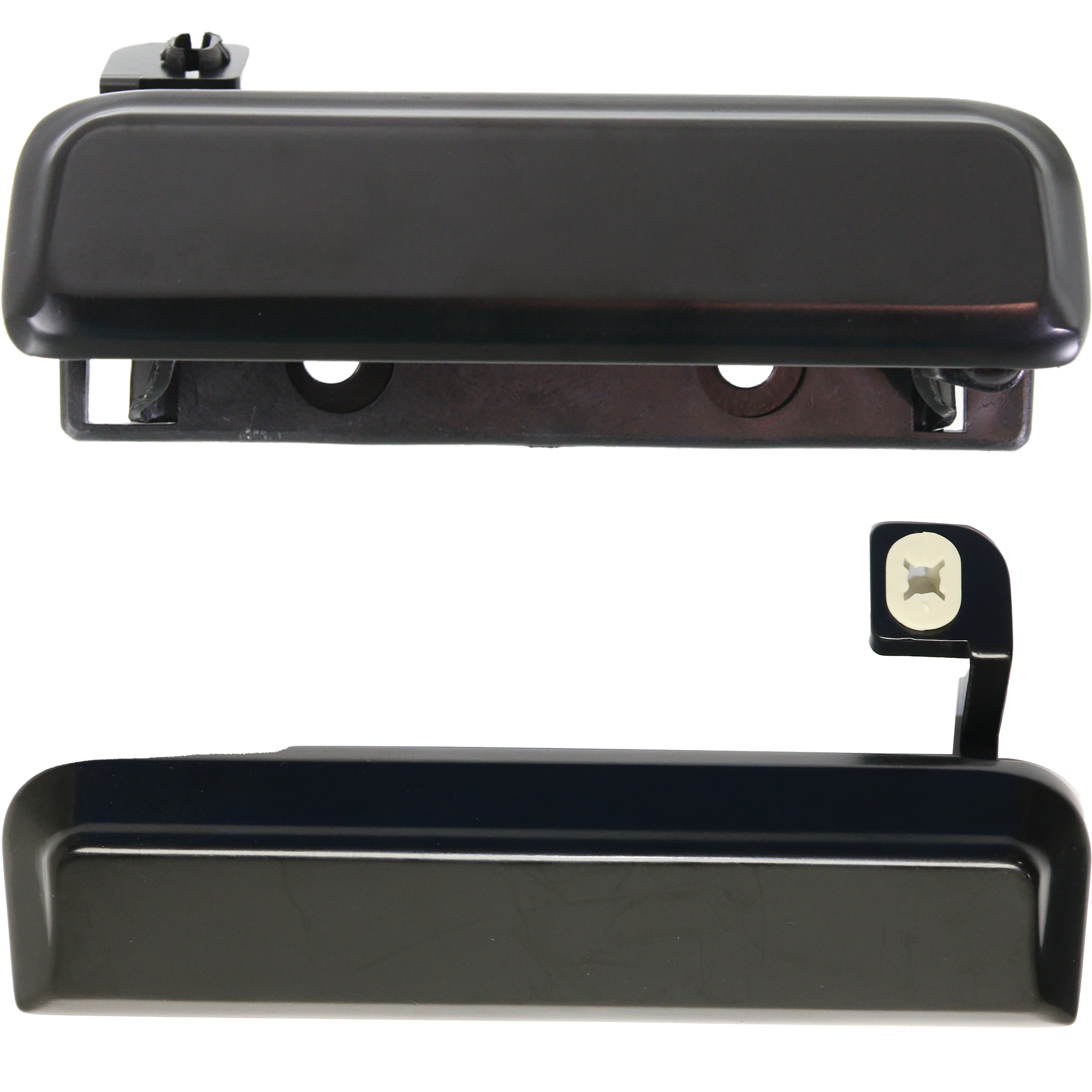 AM CAPRI 81-86 RANGER 83-92 EXTERIOR FRONT DOOR HANDLE RH AND LH Zinc Black w o Keyhole Metal SKU SET F462111 Partslink FO1311113 FO1310113 OEM E3FZ6122404B E7FZ6122404A E7FZ
