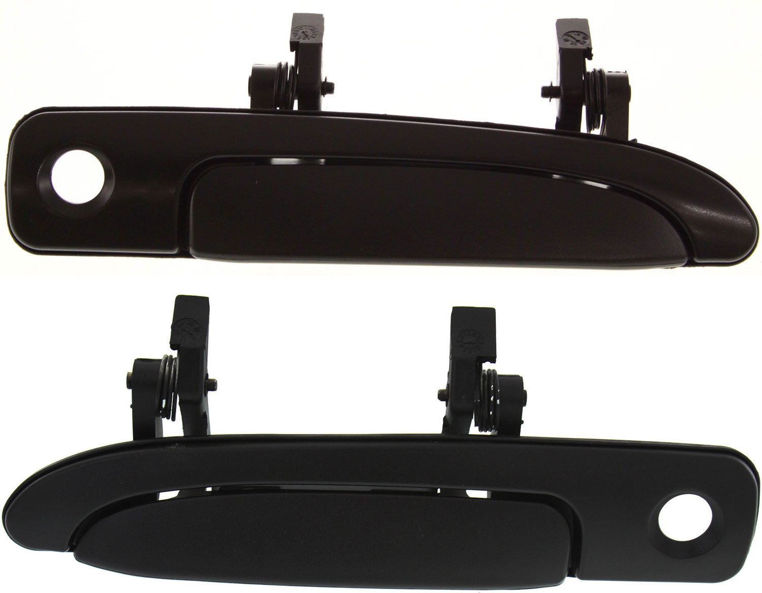 AM CROWN VICTORIA 92-11 MARAUDER 03-04 FRONT EXTERIOR DOOR HANDLE RH AND LH Plastic Black w Keyhole and Textured Black SKU SET F462171 OEM 6W7Z5422404A 6W7Z5422404DB XW7