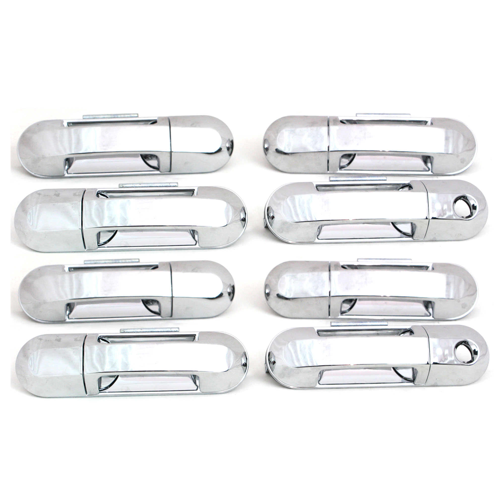 AM EXPLORER MOUNTAINEER 02-10 FRONT EXTERIOR DOOR HANDLE RH AND LH All Chrome One Set 4 PCS and REAR SKU SET F462509-2 OEM 6L2Z7822404AA PFM 6L2Z7822405A