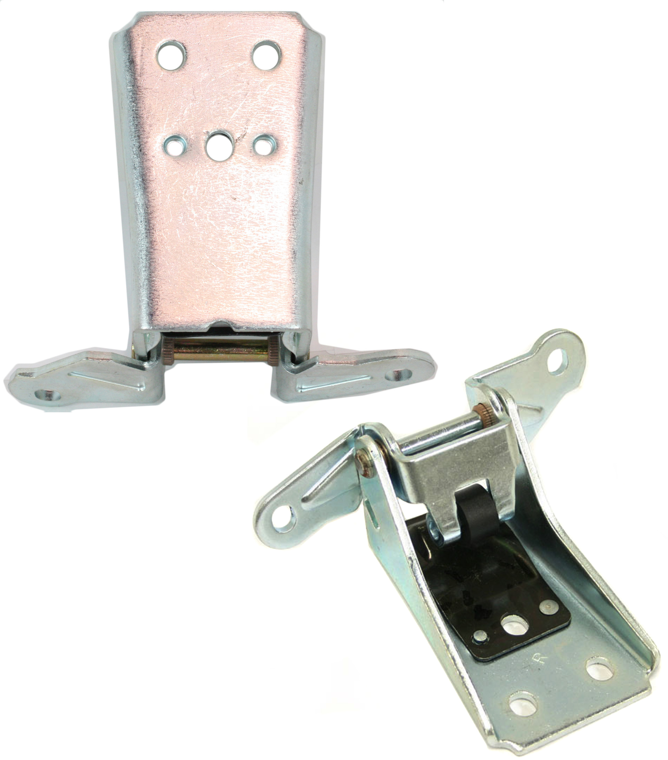 AM F SERIES 80-97 FRONT DOOR HINGE RH and LH Upper =RANGER 83-92 RH and LH Lower SKU SET F463901 Partslink FO1360101 FO1361101 OEM E8TZ1522810A E8TZ1522811A