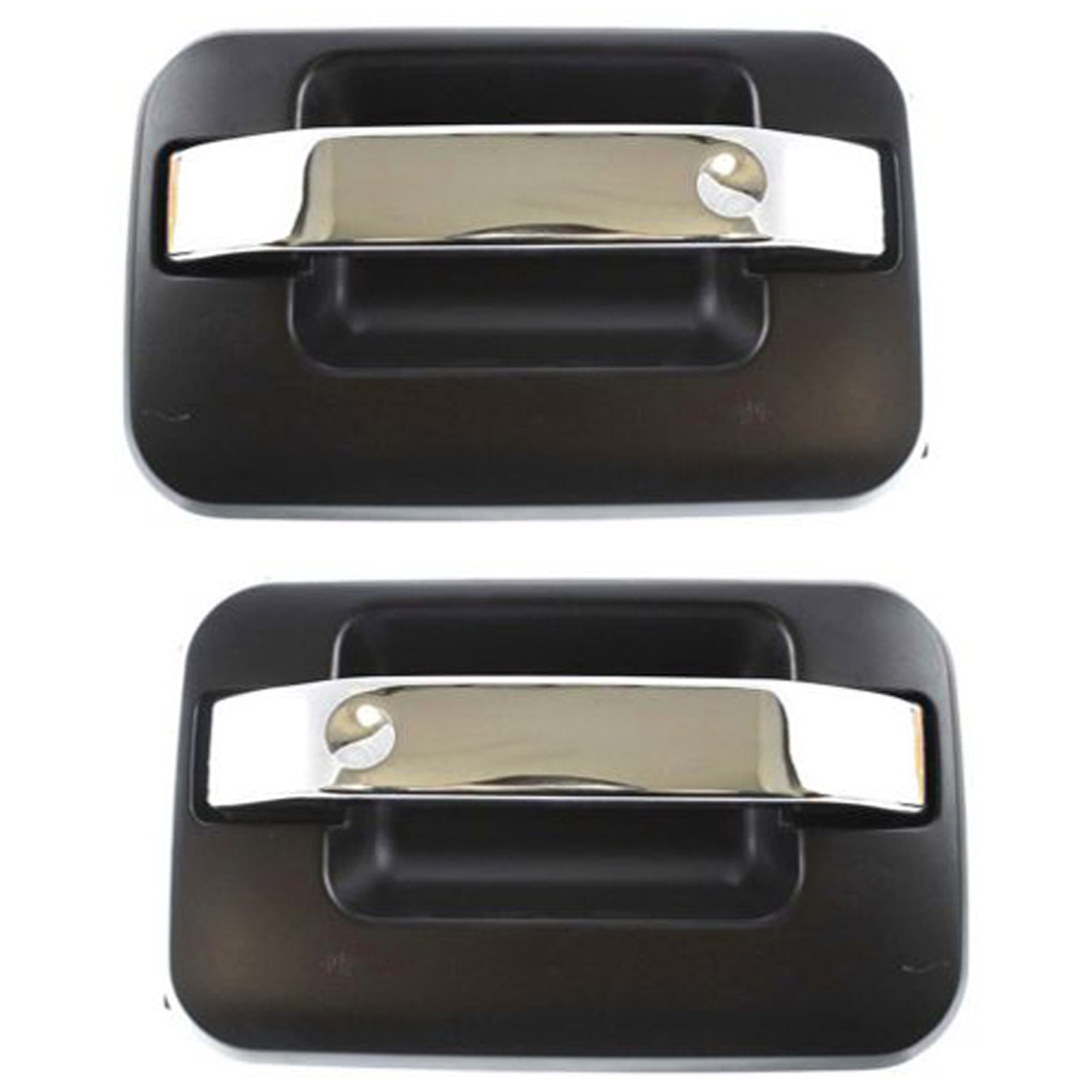 AM F 150-04-14 MARK LT 06-08 REAR DOOR HANDLE RH and LH Outside Chr Lvr Prmd Blk Hsg SuperCrew w Plastic Connector SKU SET F491321 OEM 9L3Z1626604DA 9L3Z1626604AB 9L