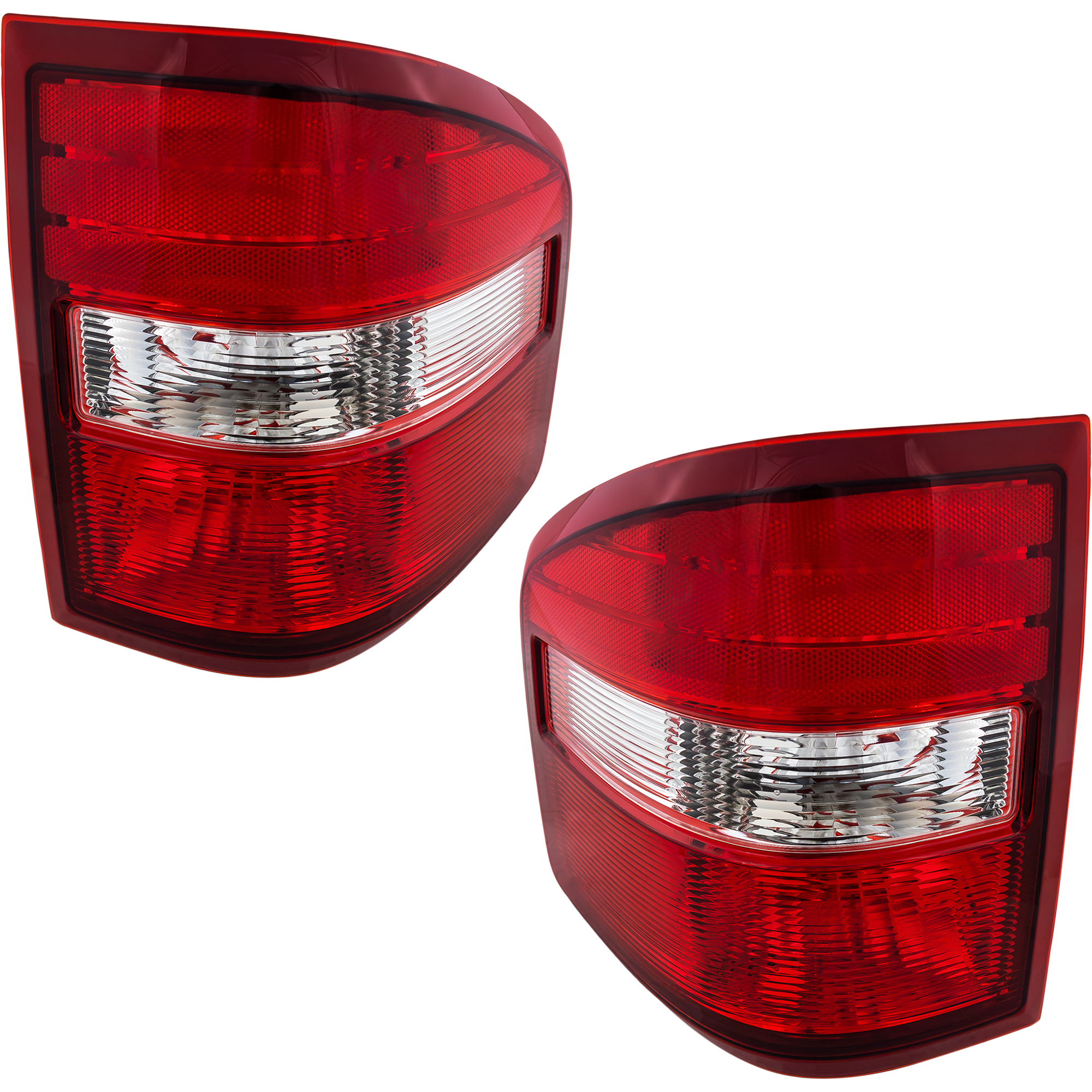 AM F 150-04-09 TAIL LAMP RH AND LH Clear Red Lens SKU SET F730127 Partslink FO2801185 FO2800185 OEM 7L3Z13404BA 7L3Z13405BA