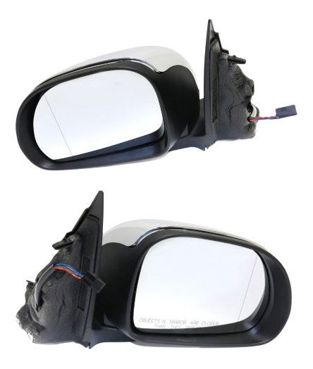 AM FIAT 500L 14-20 MIRROR RH AND LH Power Manual Folding Heated Chrome w Temp Sensor No BSD Memory Puddle Light and Signal Light SKU SET FA04ER Partslink FI1320103 FI1321103 OEM 5RE81JXWAA PFM 5RE87JXWAA PFM