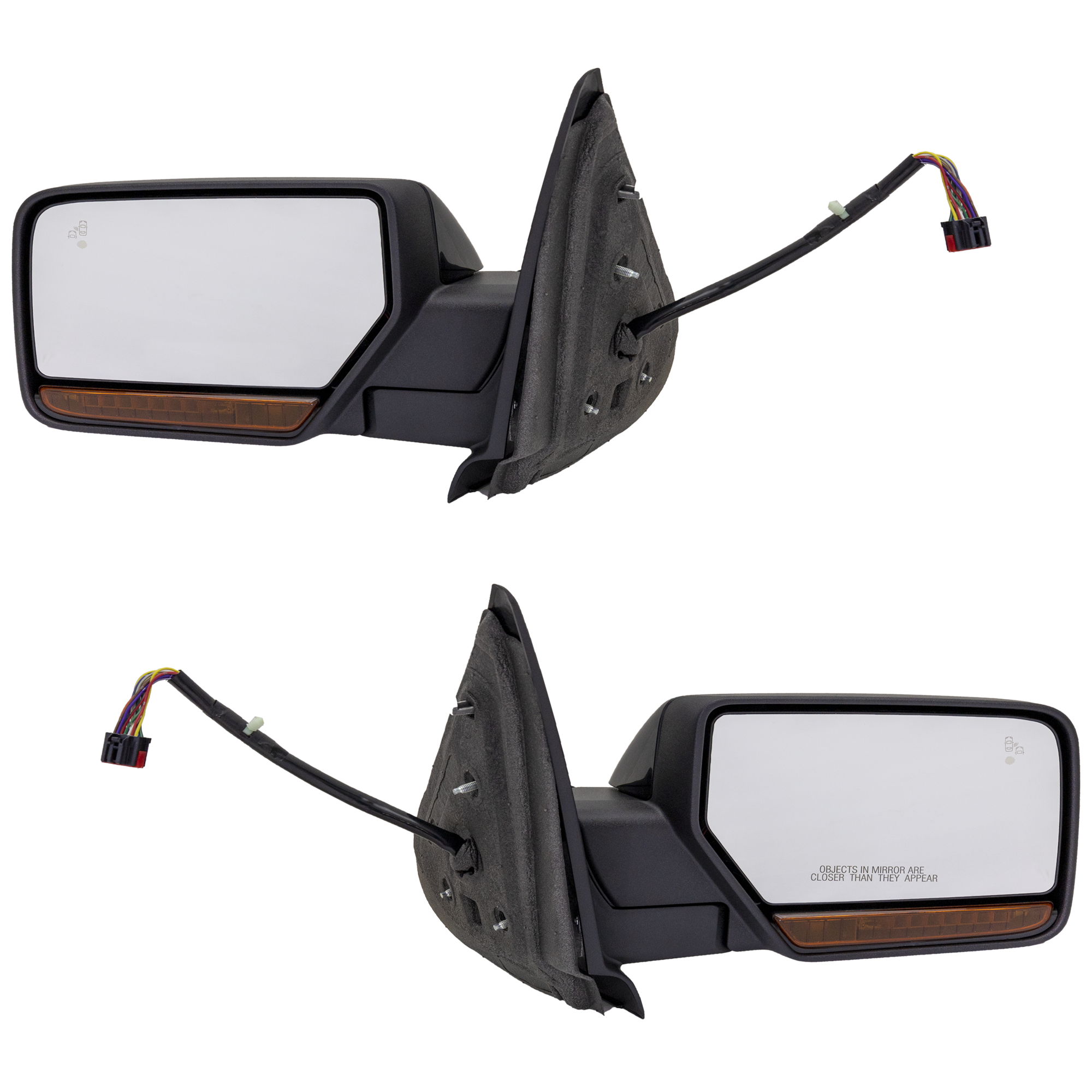 AM EXPEDITION 15-17 MIRROR RH AND LH Non Towing Power Power Folding Heated Paintable w BSD in Glass In housing Signal Light and Memory No Auto dimming SKU SET FD02ER S Partslink FO1320506 FO1321506 OEM FL1Z17682CAPTM FL1Z17683CAPTM