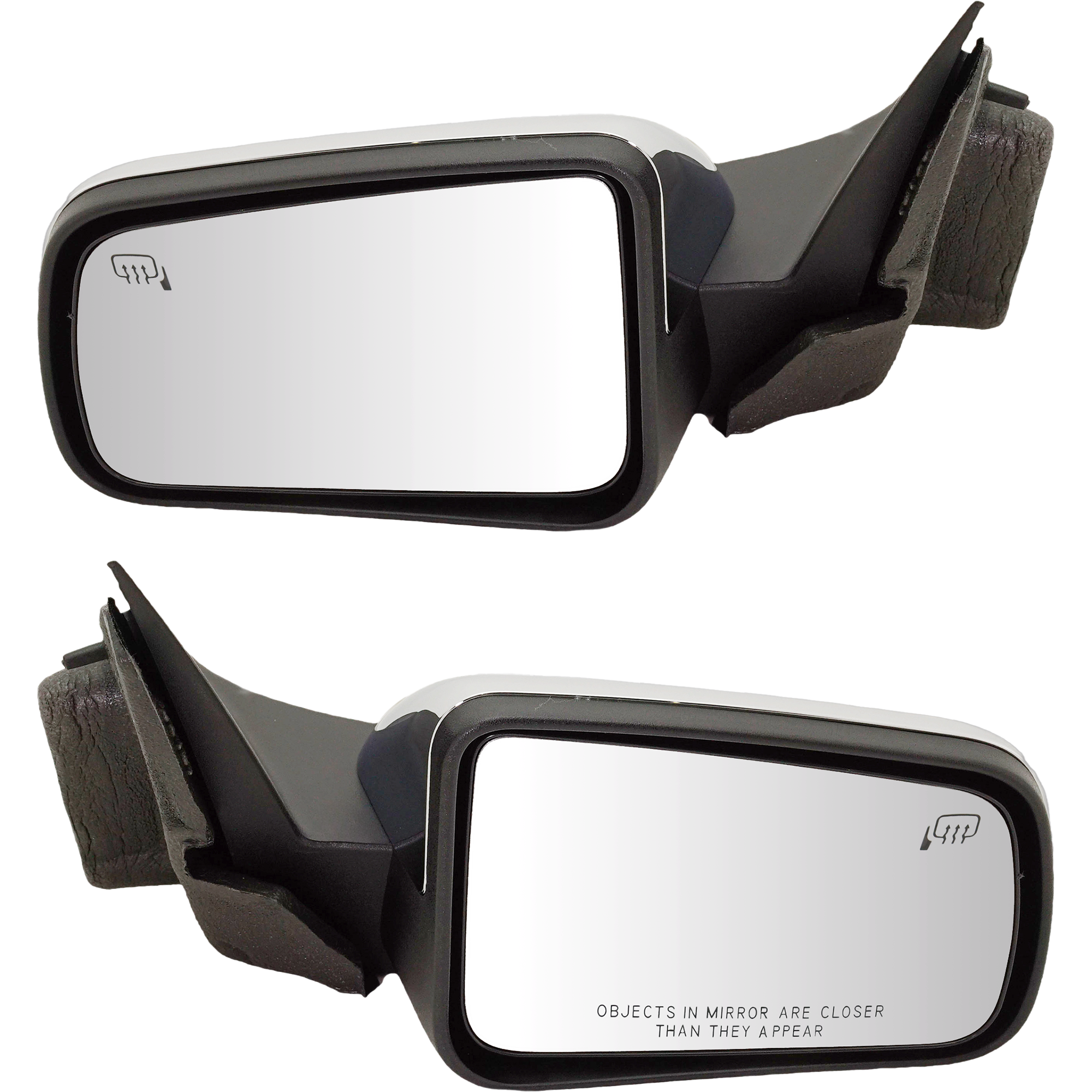 AM FOCUS 09-11 MIRROR RH AND LH Power Non Folding Heated Chrome SEL Model SKU SET FD109CR Partslink FO1320319 FO1321319 OEM 8S4Z17682CA PFM 8S4Z17683CA PF