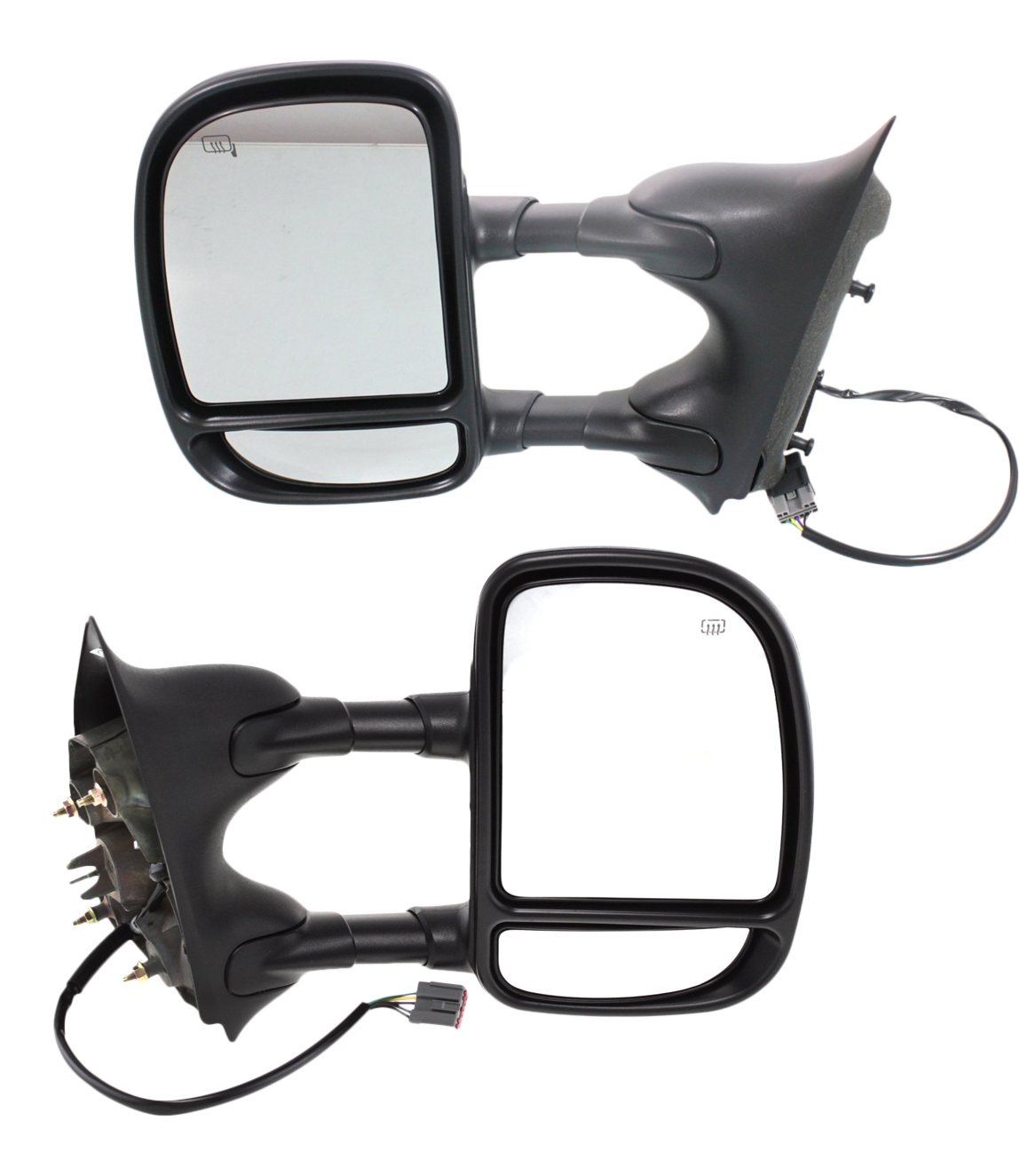 AM EXCURSION 00-05 TOWING MIRROR RH AND LH Power Manual Folding Heated Textured Black No Auto dimming BSD Memory and Signal Light SKU SET FD10ER Partslink FO1320218 FO1321218 OEM 3C7Z17682EAA 3C7Z17683EAA
