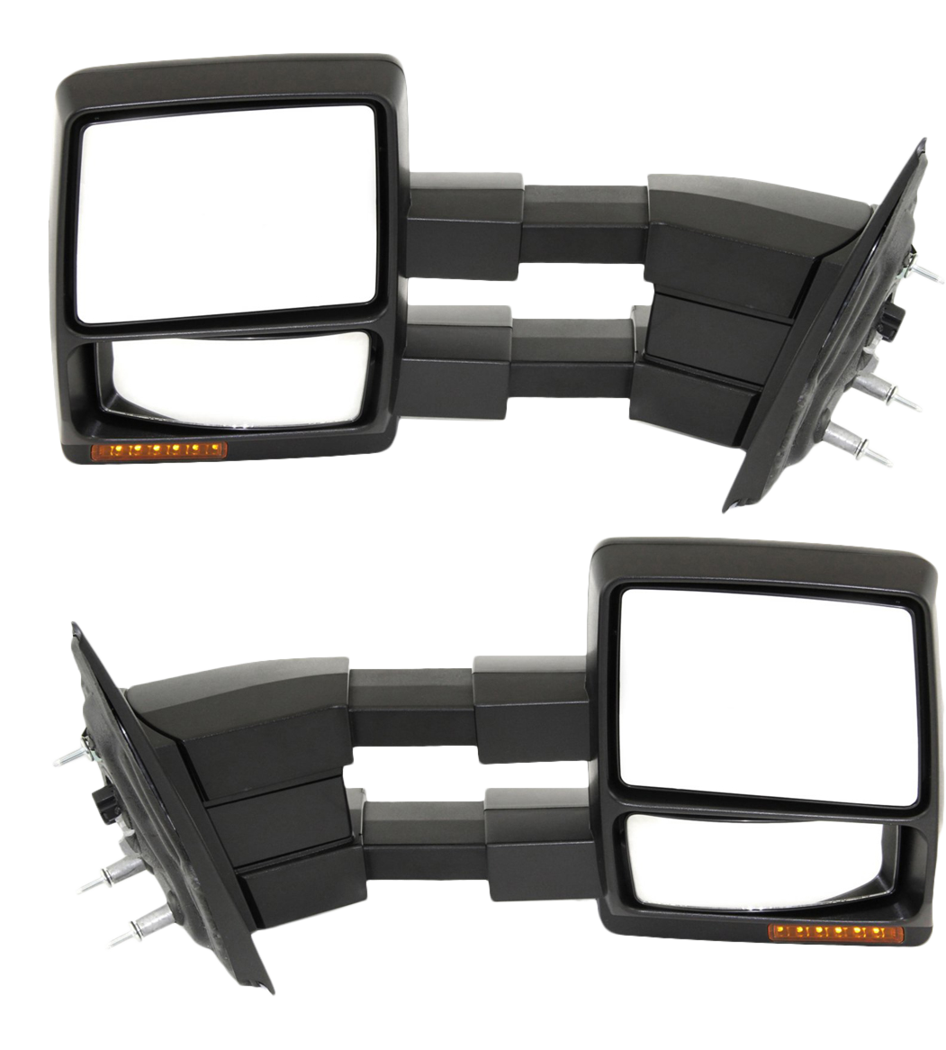 AM F 150-11-12 TOWING MIRROR RH AND LH Power Manual Folding Heated Textured w Memory Puddle Light and Signal Light SKU SET FD111ER S Partslink FO1320389 FO1321389 OEM BL3Z17682DA BL3Z17683DA