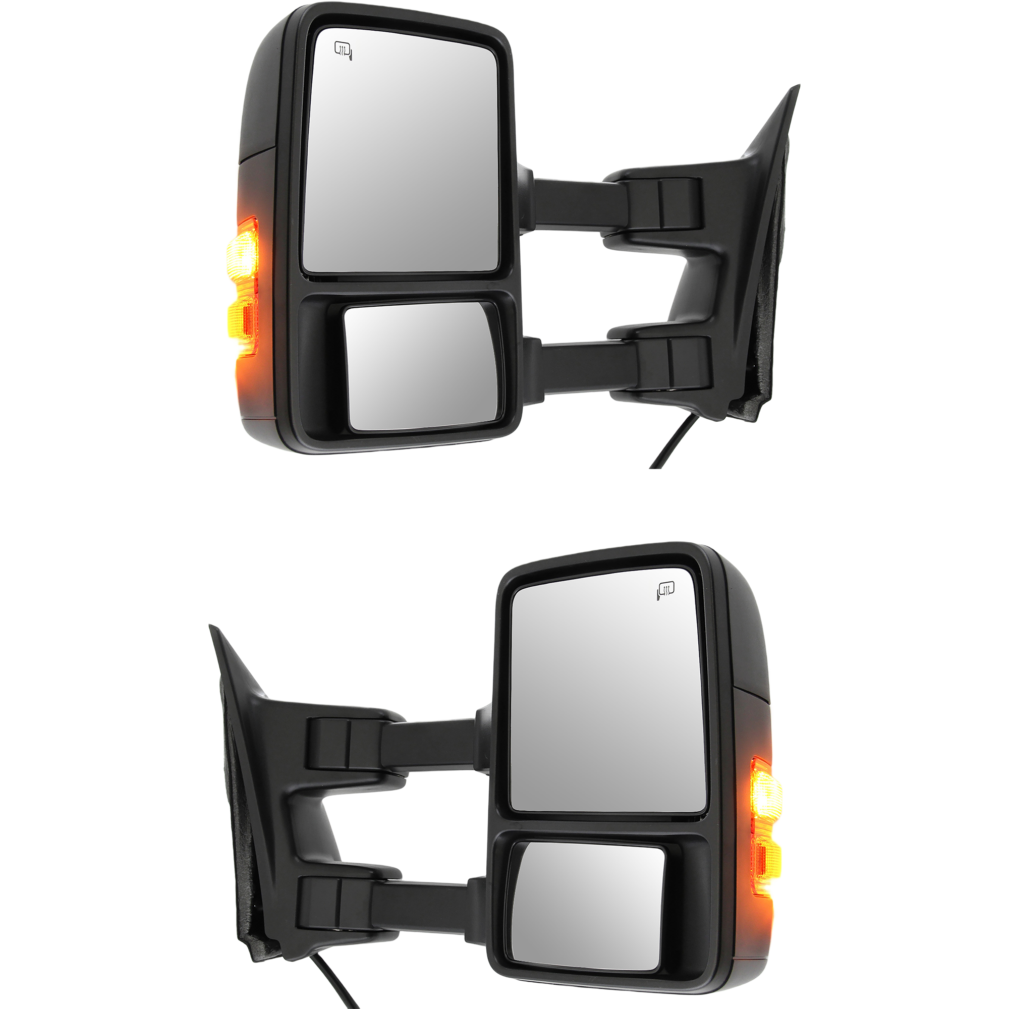 AM F SERIES SUPER DUTY 08-08 TOWING MIRROR RH AND LH Power Manual Folding Heated Textured w Signal Light No Memory SKU SET FD127ER S Partslink FO1320341 FO1321341 OEM 8C3Z17682BC 8C3Z17683BC