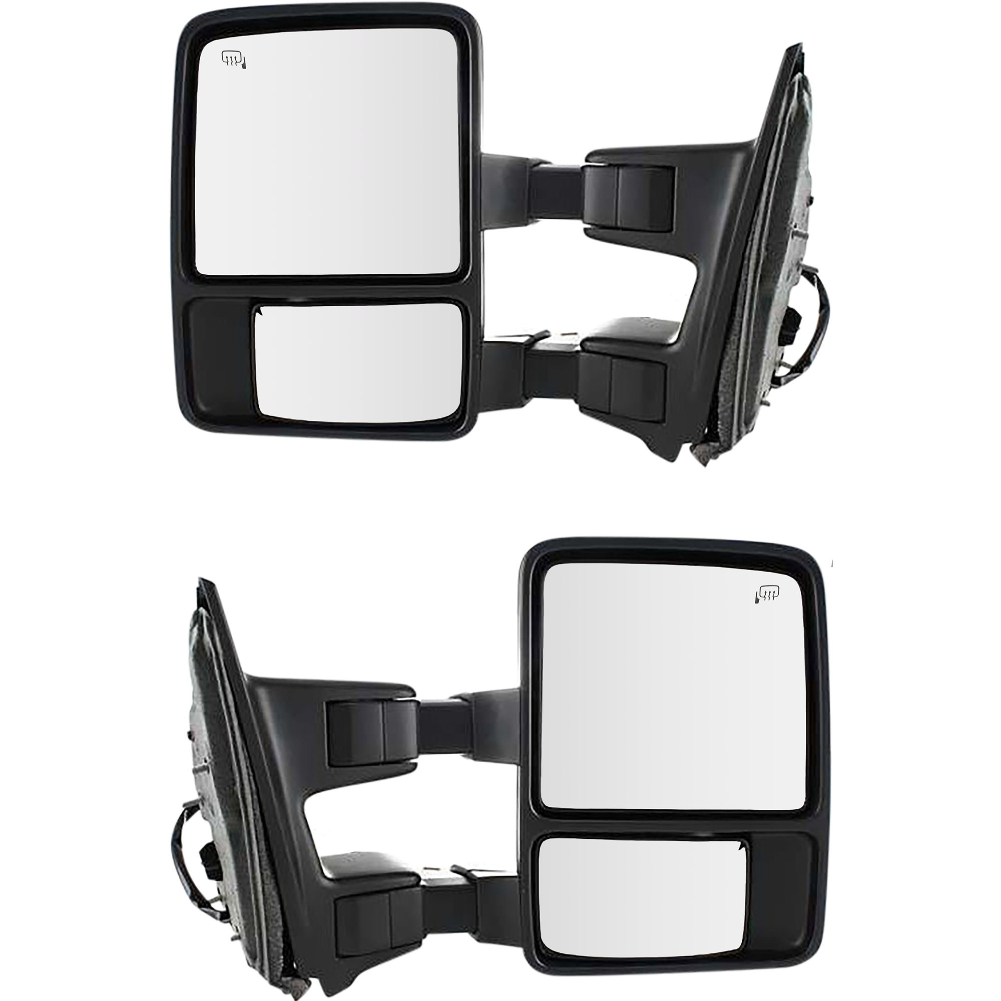 AM F SERIES SUPER DUTY 09-12 TOWING MIRROR RH AND LH Power Manual Folding Heated Textured w Signal Light No Memory SKU SET FD129ER S Partslink FO1320342 FO1321342 OEM 9C3Z17682BA 9C3Z17683BA