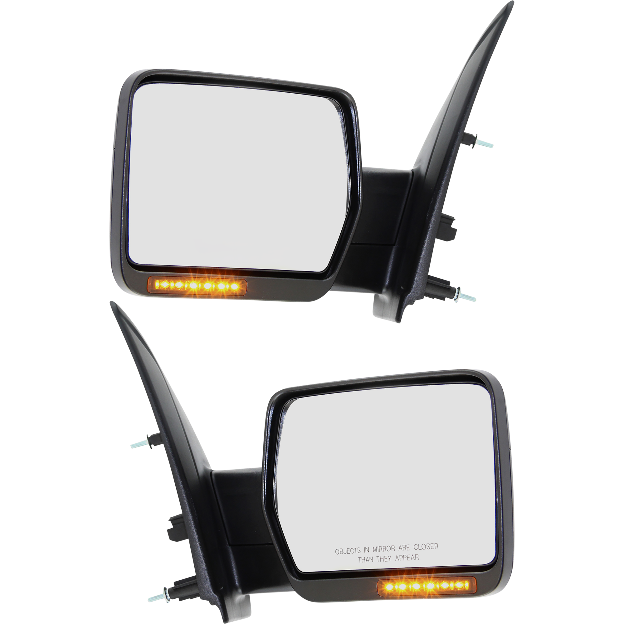 AM F 150-09-10 MIRROR RH AND LH Non Towing Power Manual Folding Heated Textured No Auto dimming BSD In housing Signal Light and Memory Exc. SVT Raptor Model SKU SET FD131ER S Partslink FO1320349 FO1321349 OEM 9L3Z17682CB 9L3Z17683CB