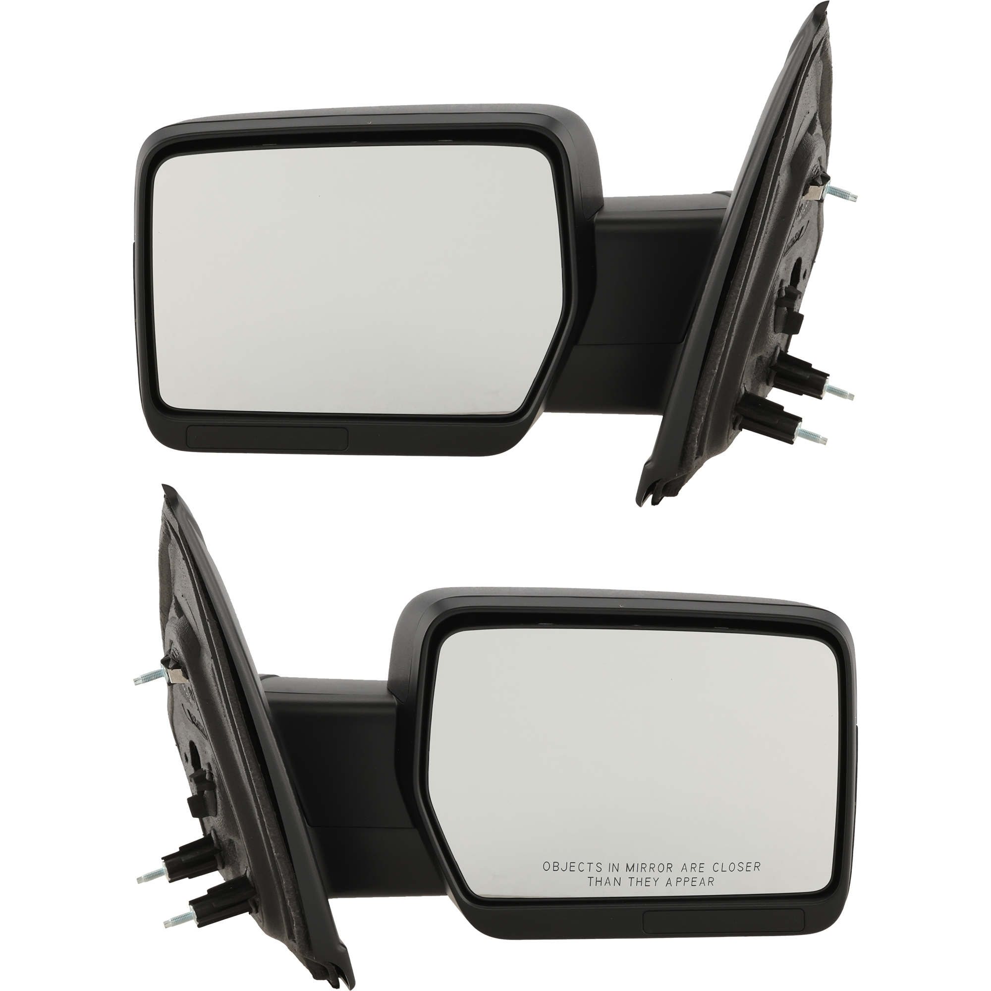 AM F 150-09-10 MIRROR RH AND LH Non Towing Manual Adjust Manual Folding Non Heated Textured No Auto dimming BSD Memory and Signal Light SKU SET FD131R Partslink FO1320347 FO1321347 OEM 9L3Z17682AA 9L3Z17683AA
