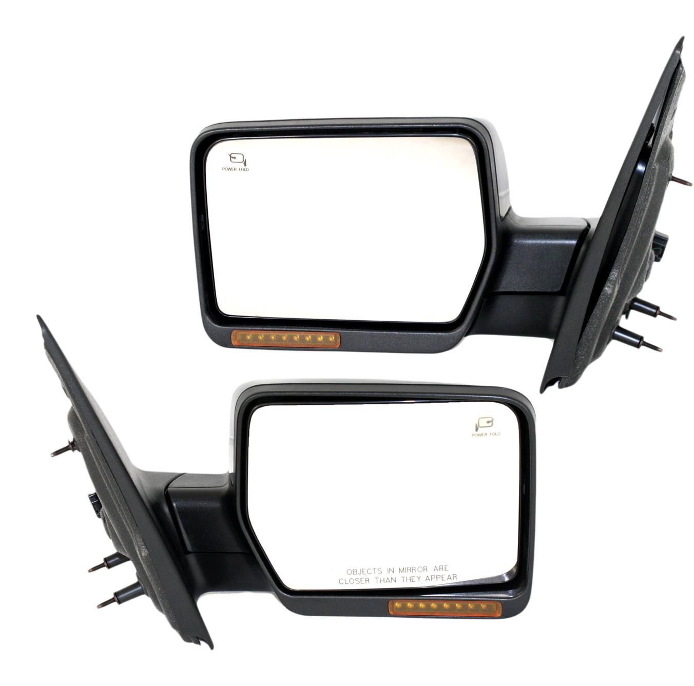 AM F 150-07-08 MIRROR RH AND LH Non Towing Power Power Folding Heated Paintable w In housing Signal Light and Memory No Auto dimming and BSD SKU SET FD149ER S Partslink FO1321373 OEM 8L3Z17682TA 8L3Z17683TA PFM