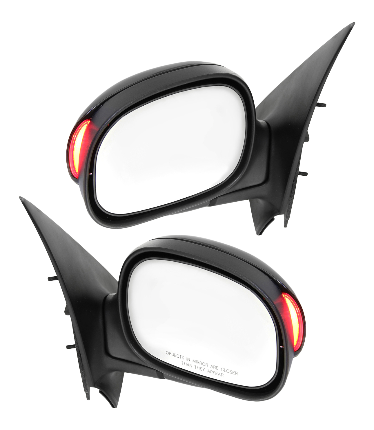 AM F 150-01-03 MIRROR RH AND LH Non Towing Power Manual Folding Non Heated Paintable Contour Style w In housing Signal Light Crew Cab SKU SET FD172ER S Partslink FO1320223 FO1321223 OEM YL3Z17682BAA 1L3Z17682BAB YL3Z