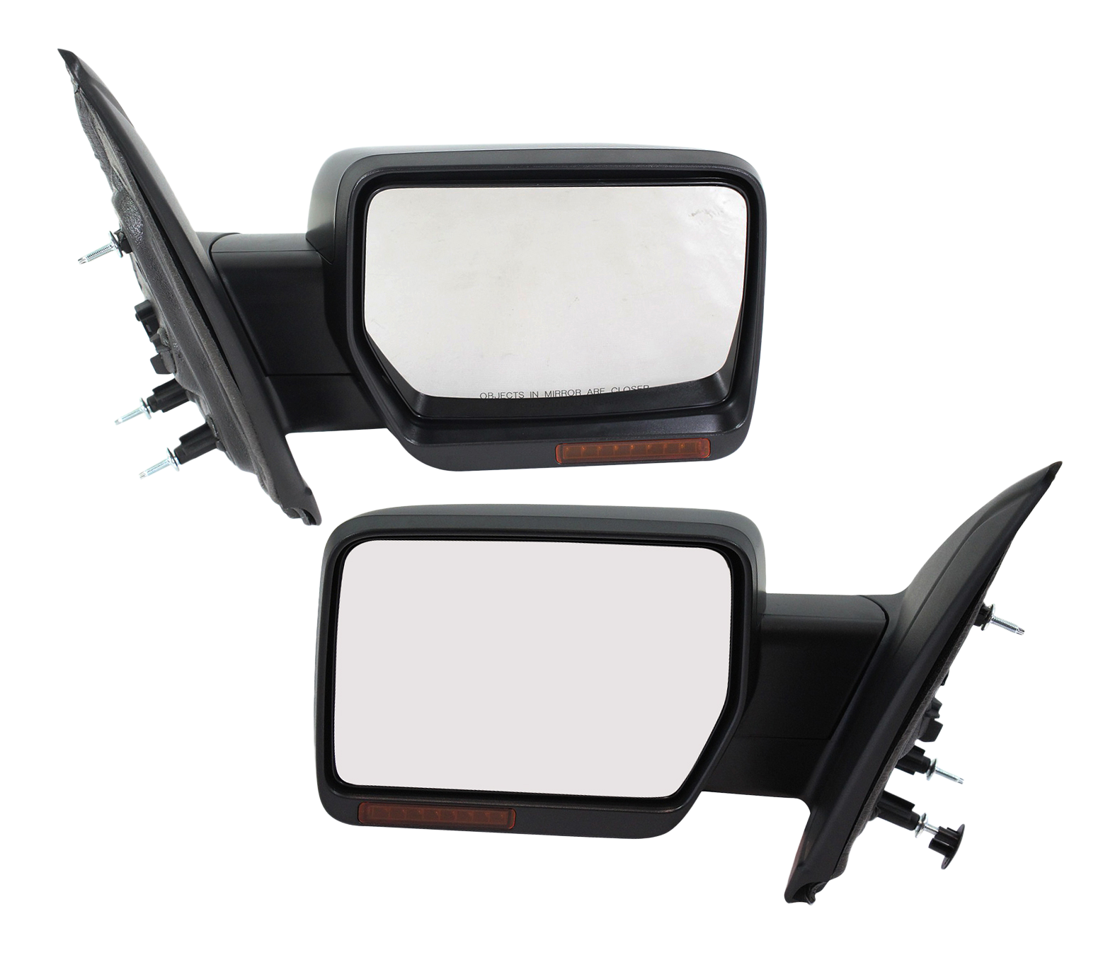 AM F 150-09-10 MIRROR RH AND LH Non Towing Power Manual Folding Heated Paintable w In housing Signal Light and Memory No Auto dimming and BSD SKU SET FD204ER S Partslink FO1320354 FO1321354 OEM 9L3Z17682DBPTM 9L3Z17683DBPTM