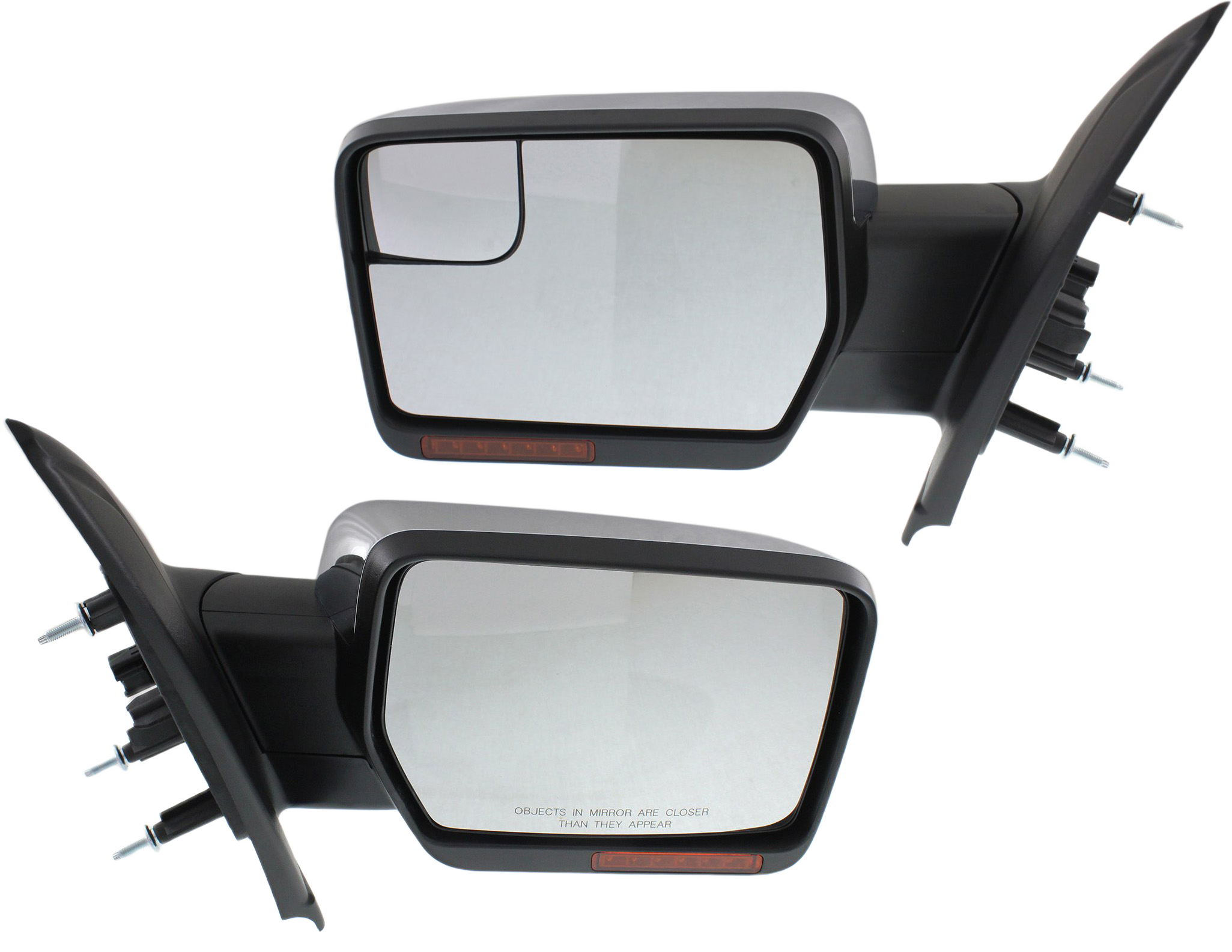 AM F 150-11-14 MIRROR RH and LH Power Non Folding Heated w Memory and Signal Light No Puddle Light Exc. SVT Raptor Model Chrome SKU SET FD225ER S Partslink FO1320406 FO1321406 OEM BL3Z17682GA BL3Z17683GA